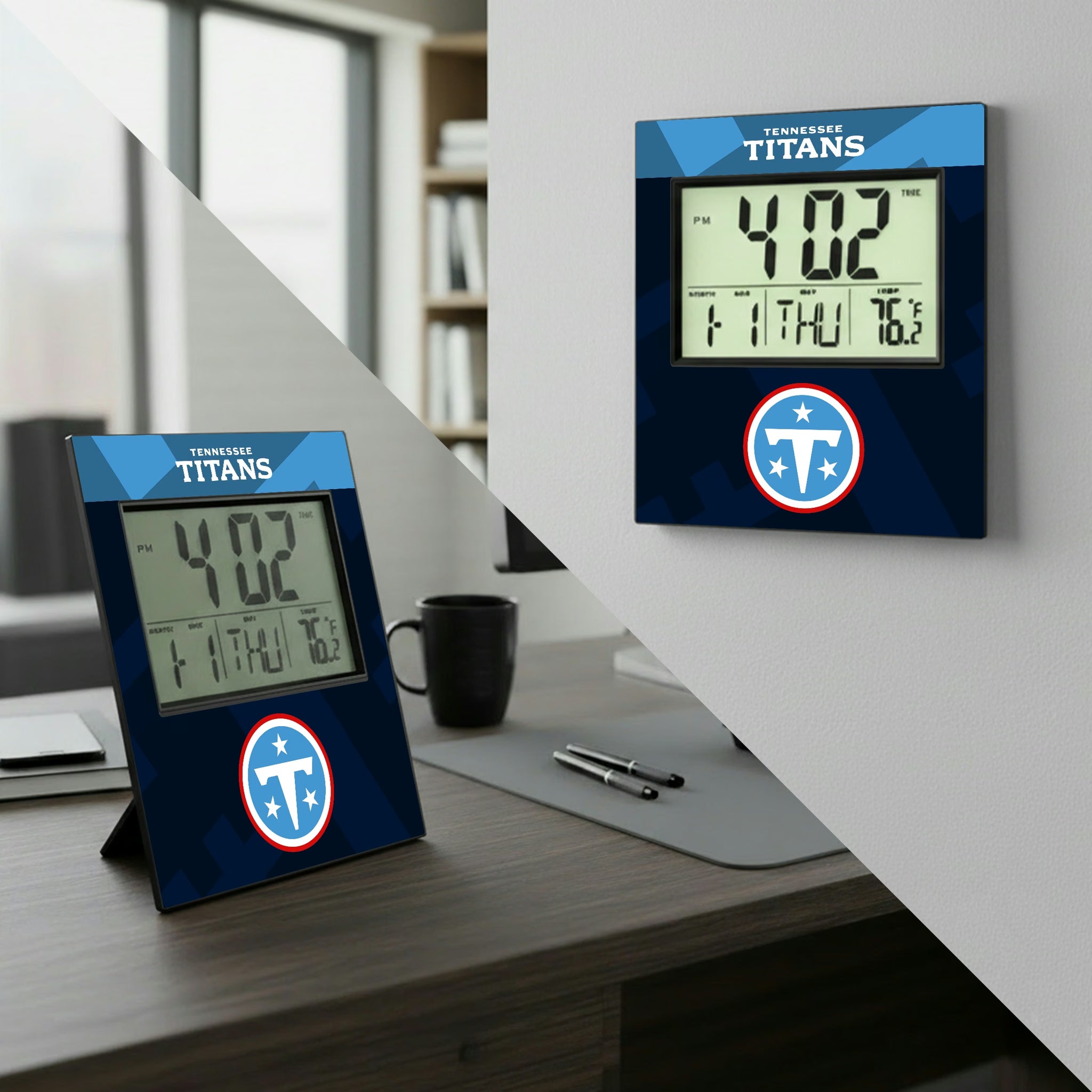 Tennessee Titans Color Block Wall Clock - Lifestyle