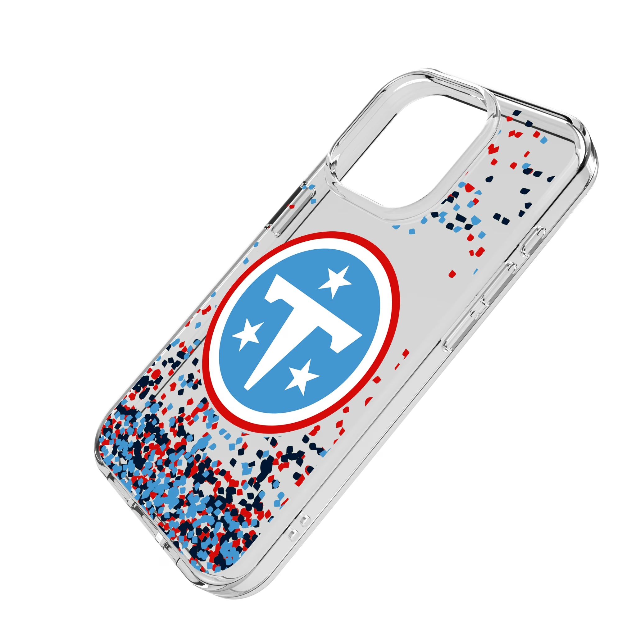 Tennessee Titans Confetti iPhone Clear Phone Case for Apple iPhone - Isometric View