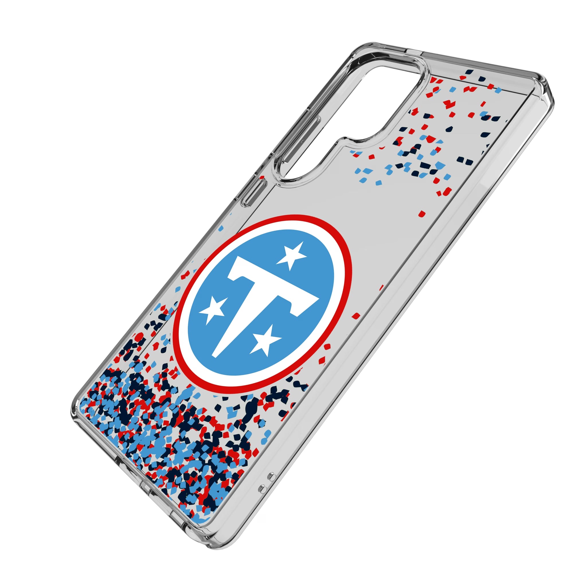 Tennessee Titans Confetti Galaxy Clear Phone Case for Samsung Galaxy - Isometric View