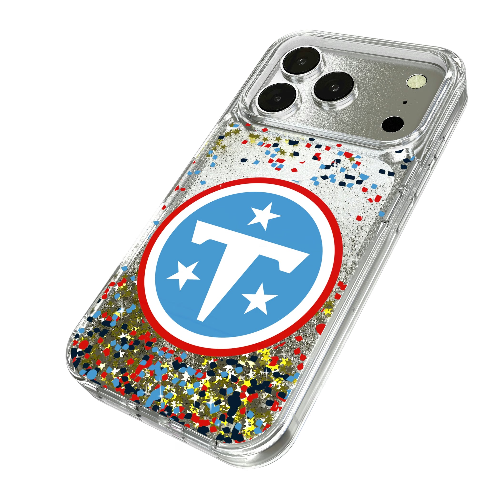 Tennessee Titans Confetti iPhone Glitter Phone Case for Apple iPhone - Isometric View