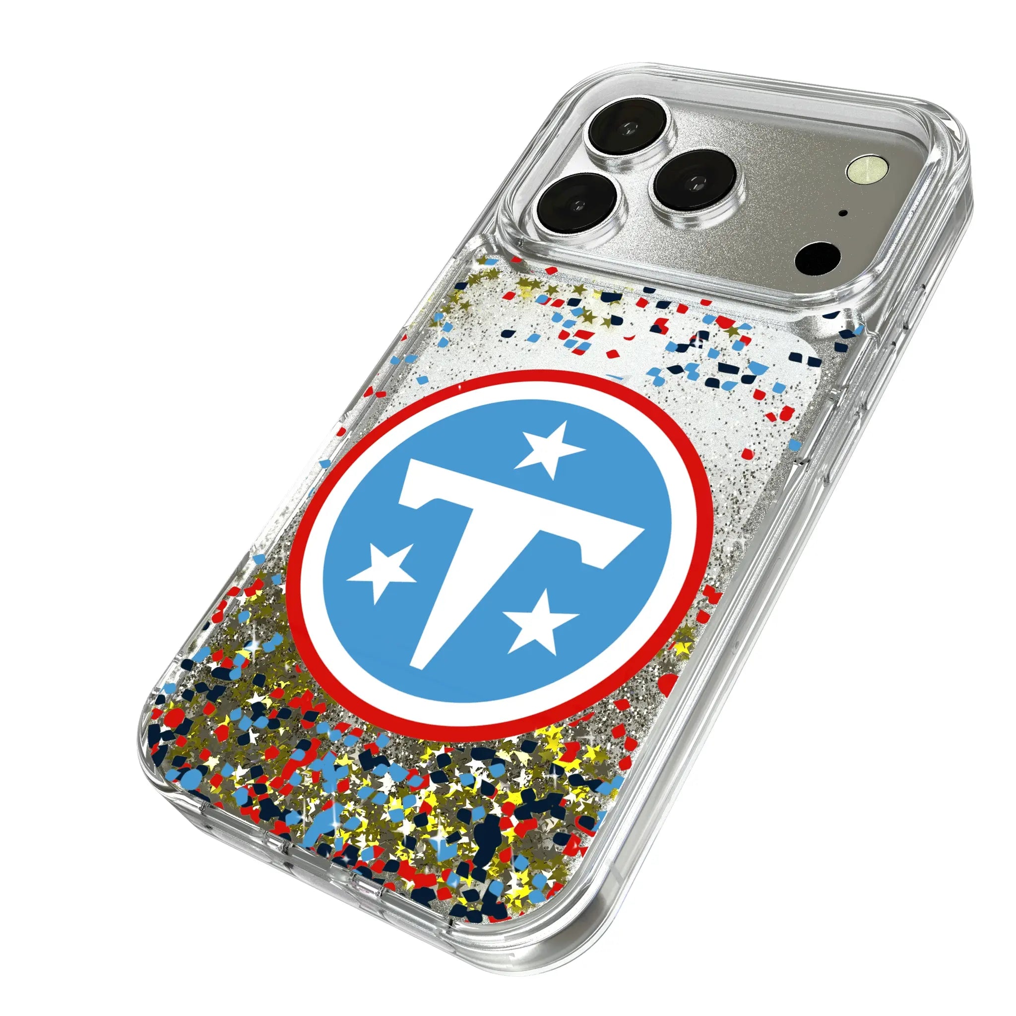 Tennessee Titans Confetti iPhone Glitter Phone Case for Apple iPhone - Isometric View