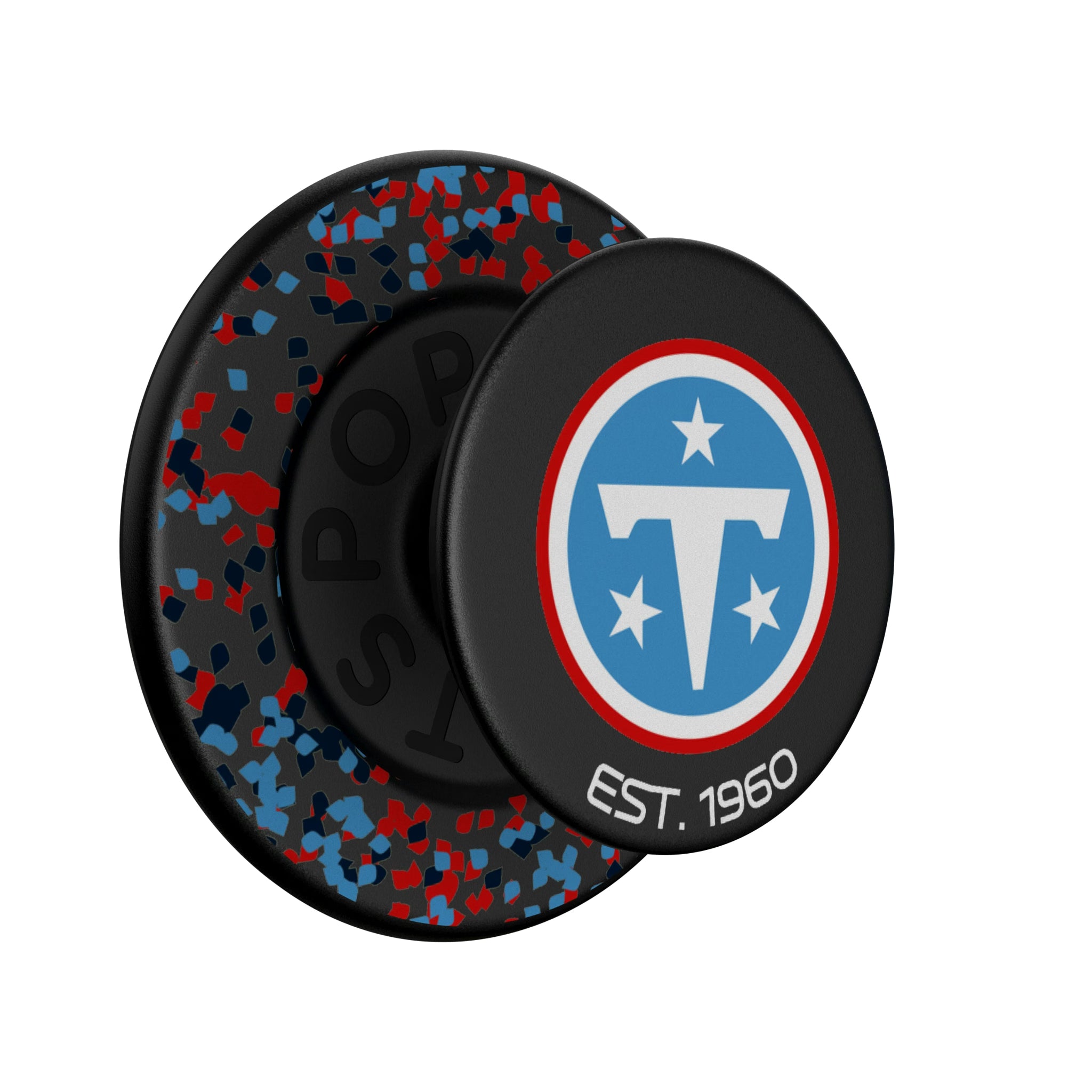 Tennessee Titans Confetti Popsockets Round Magnetic - Isometric View