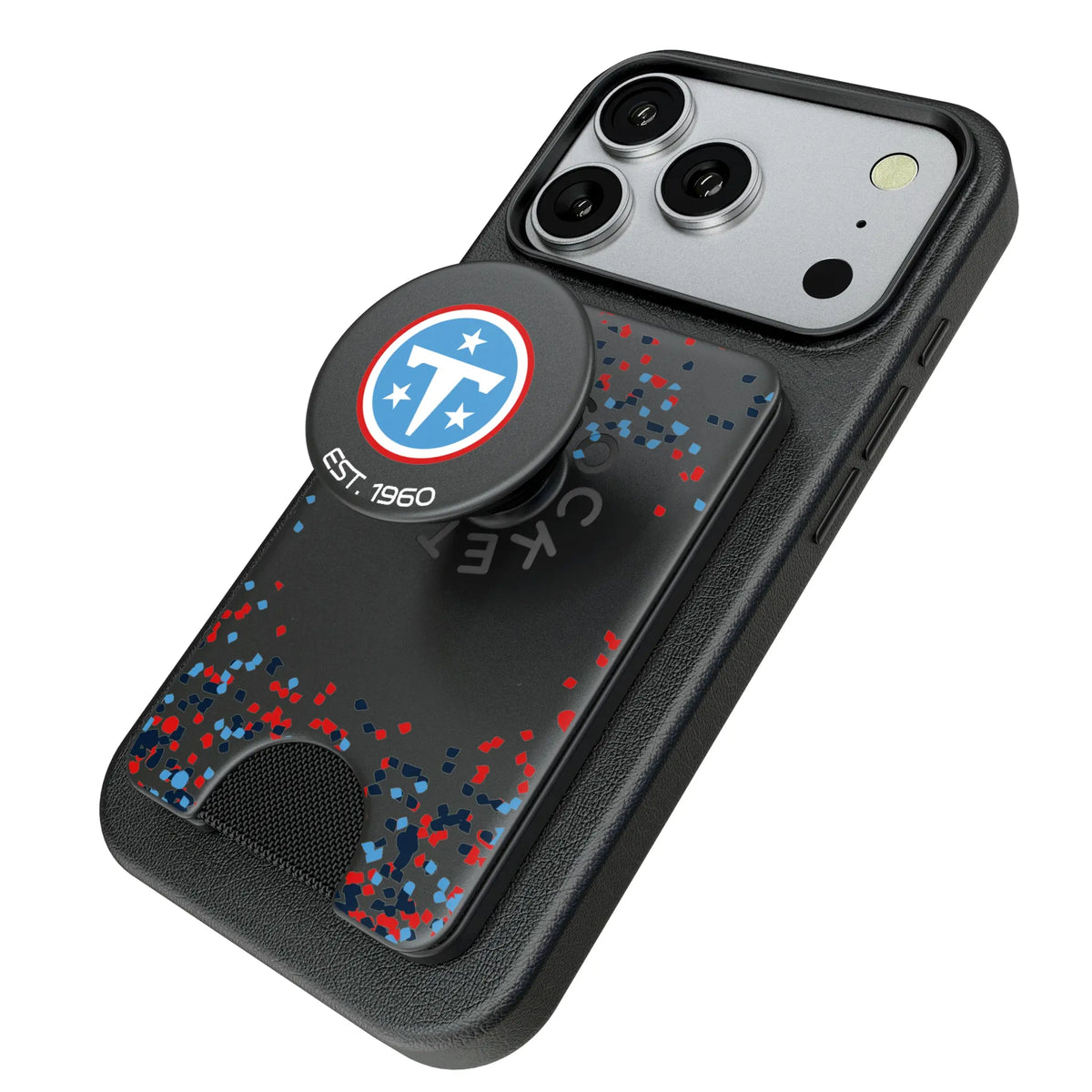 Tennessee Titans Confetti Popsockets Wallet Magnetic - Isometric View
