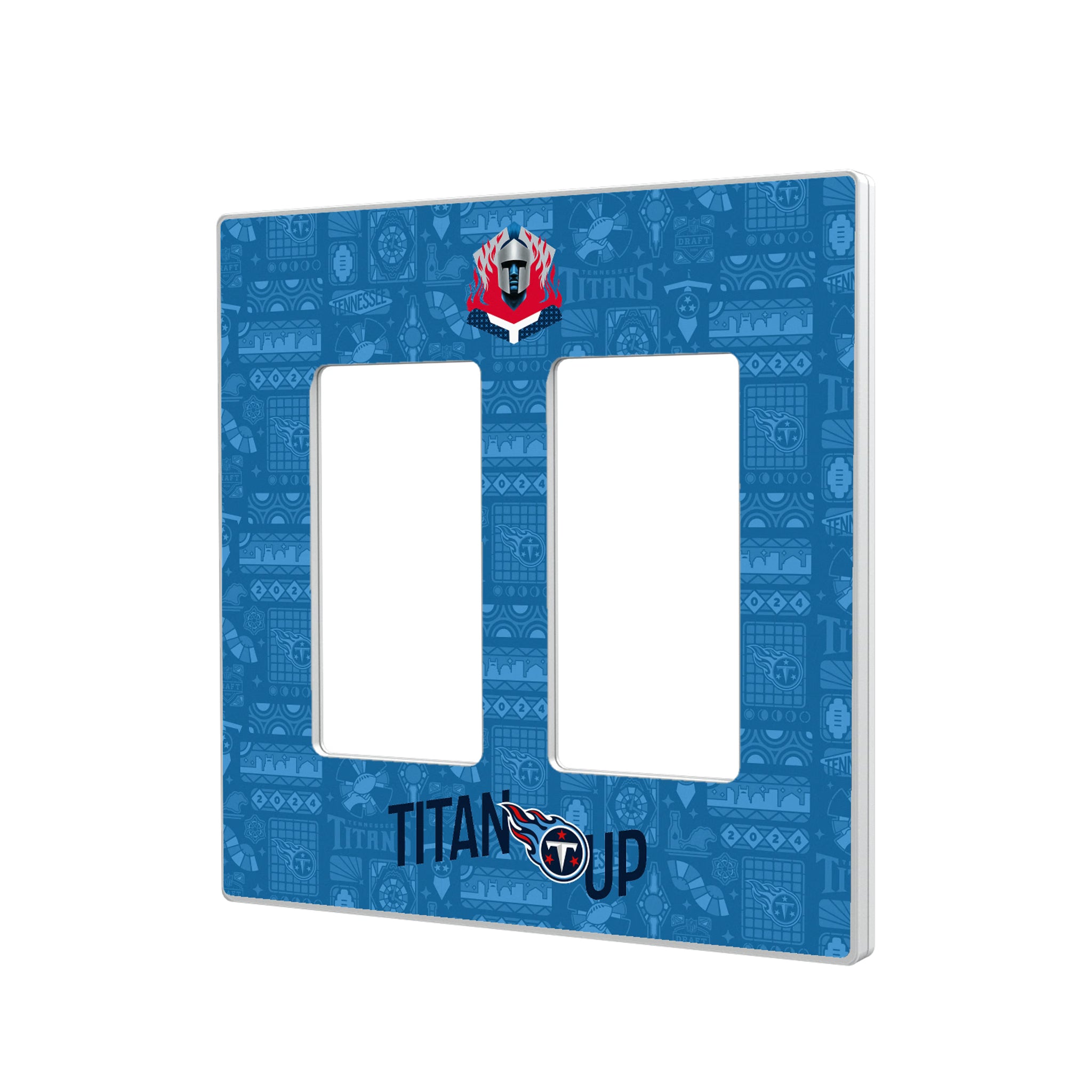 Tennessee Titans Deco Hidden-Screw Light Switch Plate#Style_Double Rocker