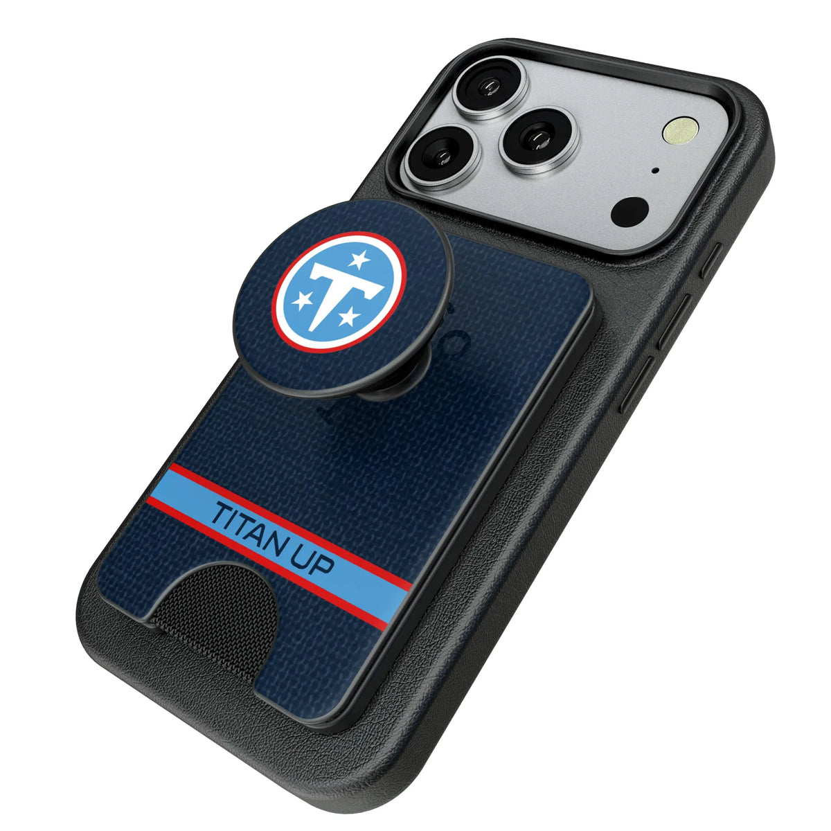 Tennessee Titans Endzone Solid Popsockets Wallet Magnetic - Isometric View