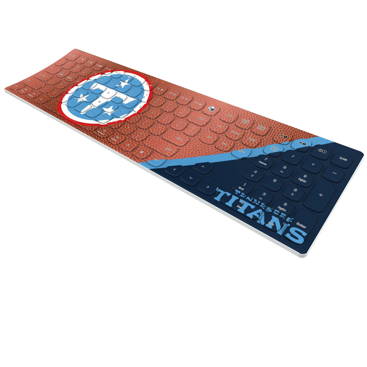 Tennessee Titans Football KKB605 Curved Wireless Keyboard - Isometric View