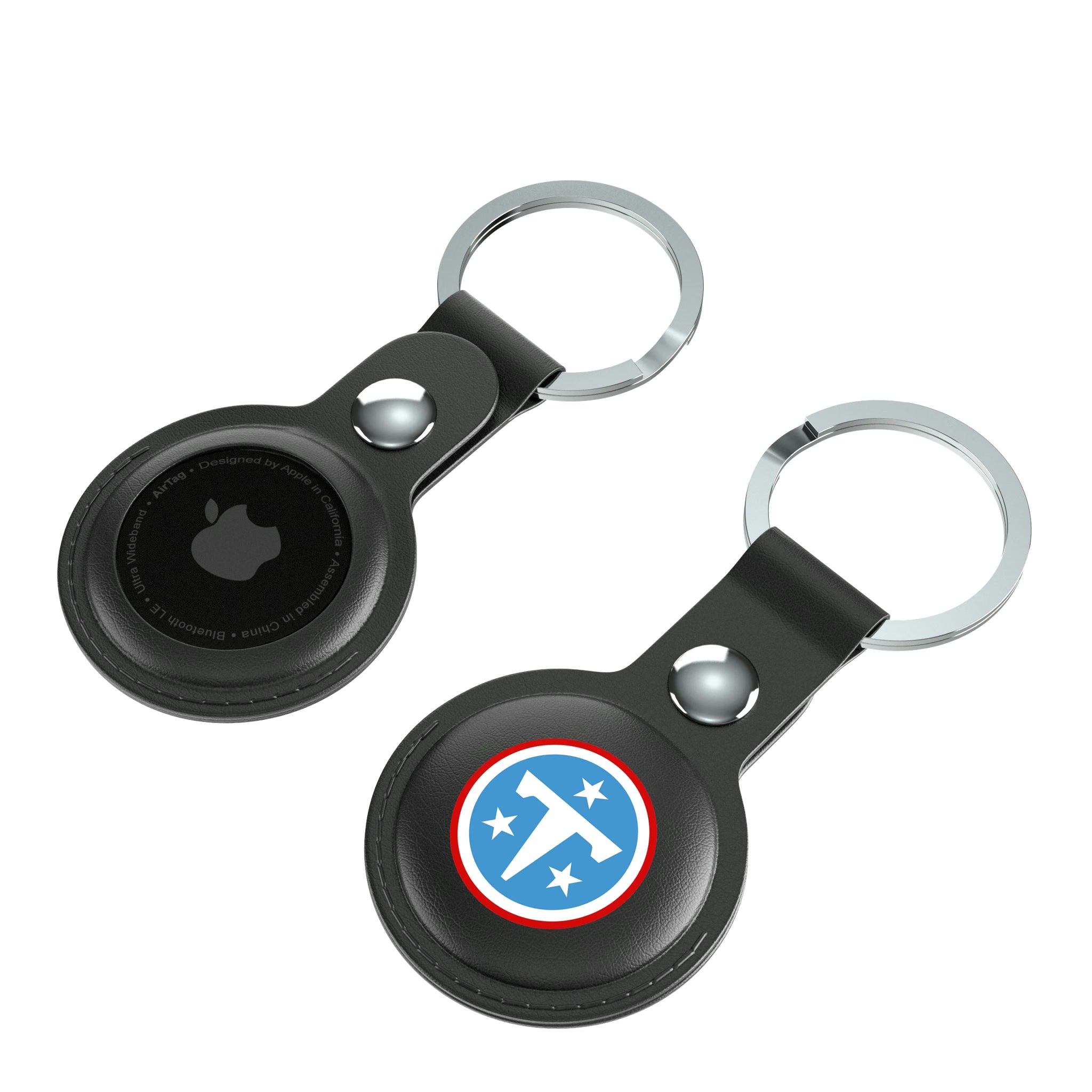 Tennessee Titans Insignia AirTag Black Airtag Holder 2-Pack - Isometric View