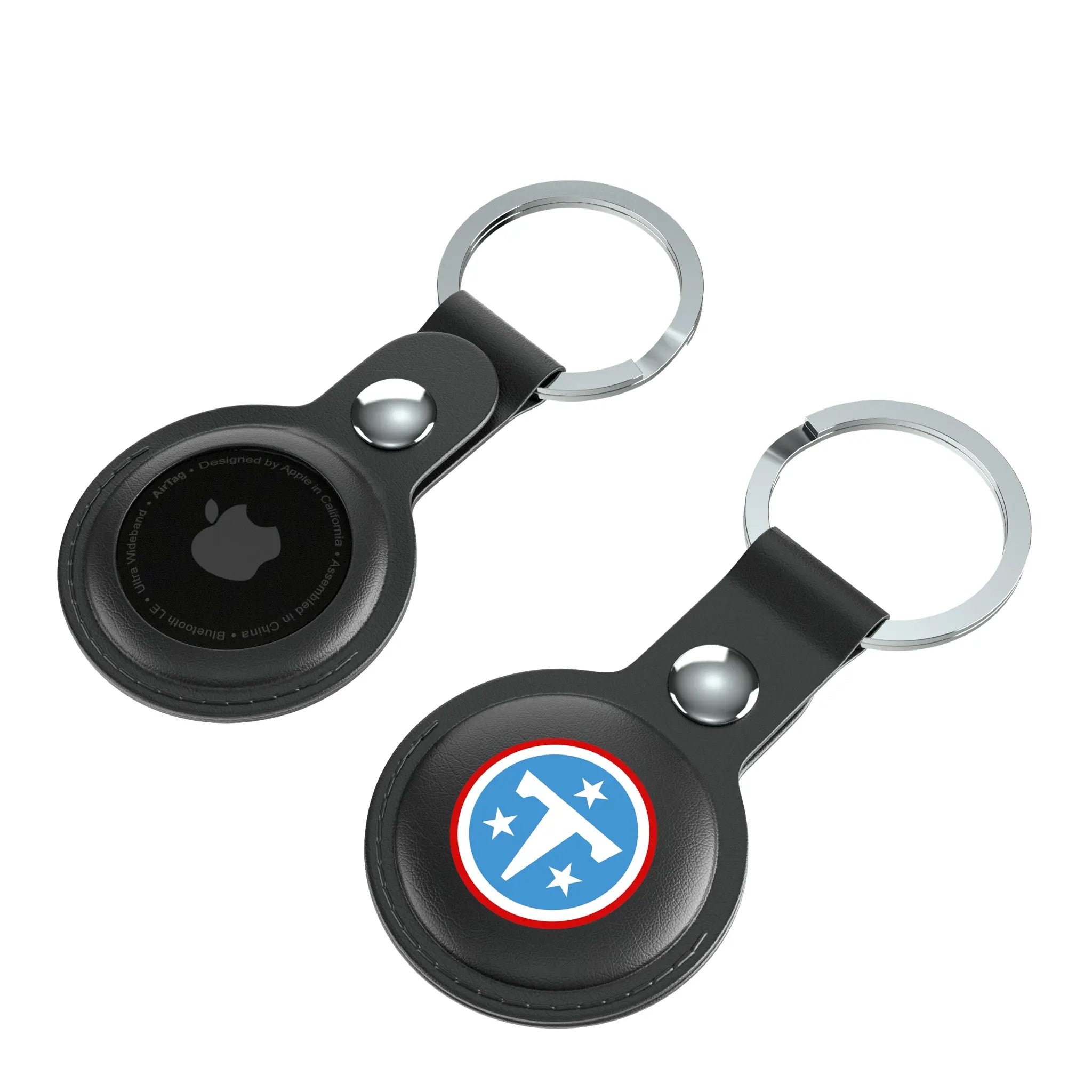 Tennessee Titans Insignia AirTag Black Airtag Holder 2-Pack - Isometric View