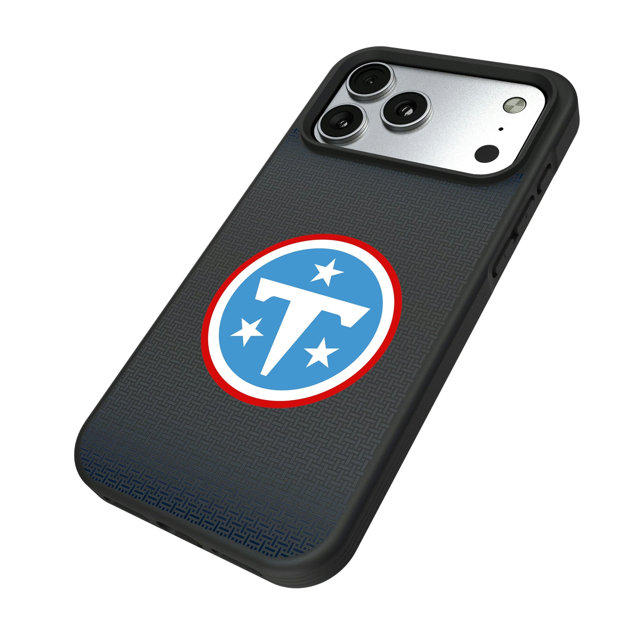 Tennessee Titans Linen iPhone Bump Phone Case for Apple iPhone - Isometric View#Device_iPhone 17 Pro Max