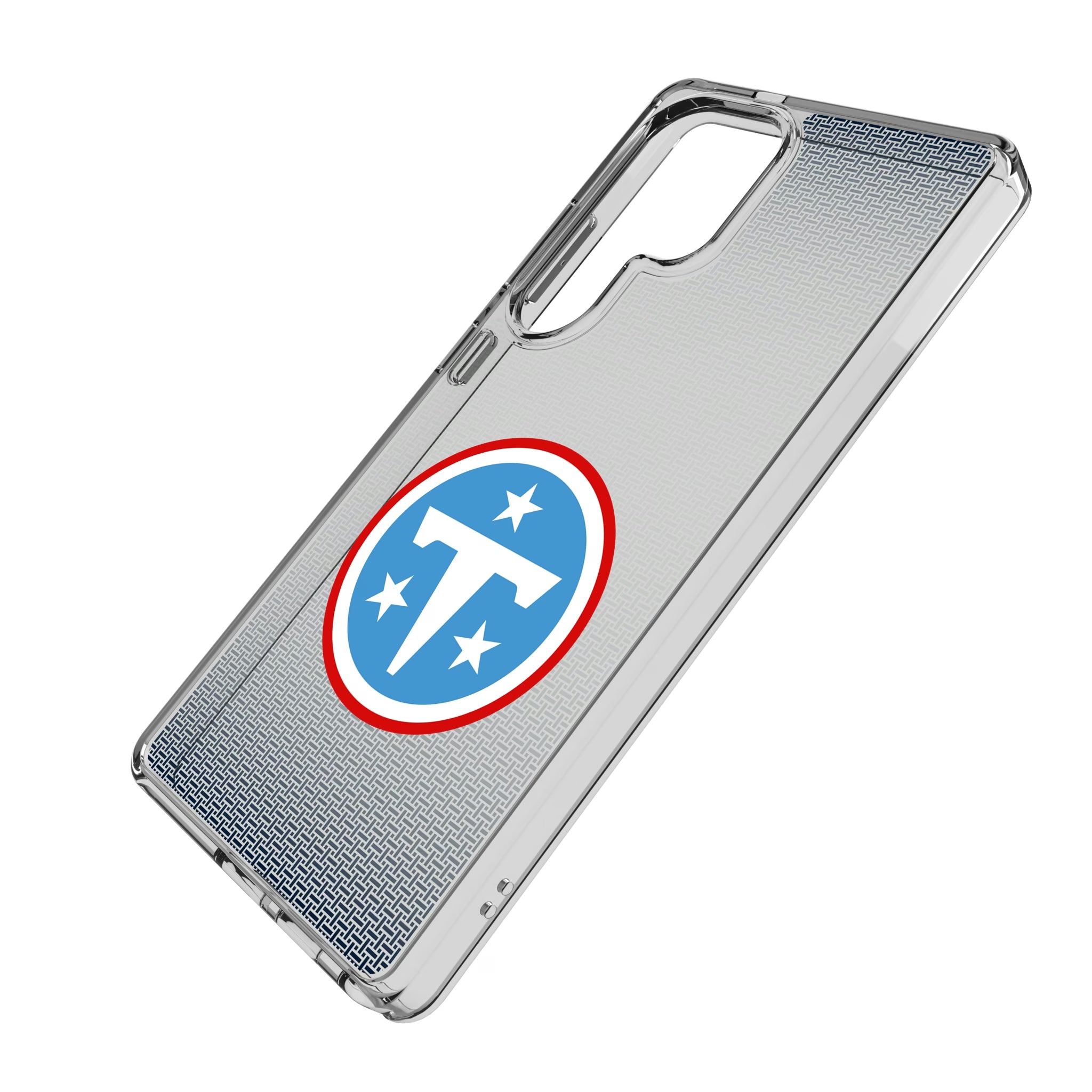 Tennessee Titans Linen Galaxy Clear Phone Case for Samsung Galaxy - Isometric View