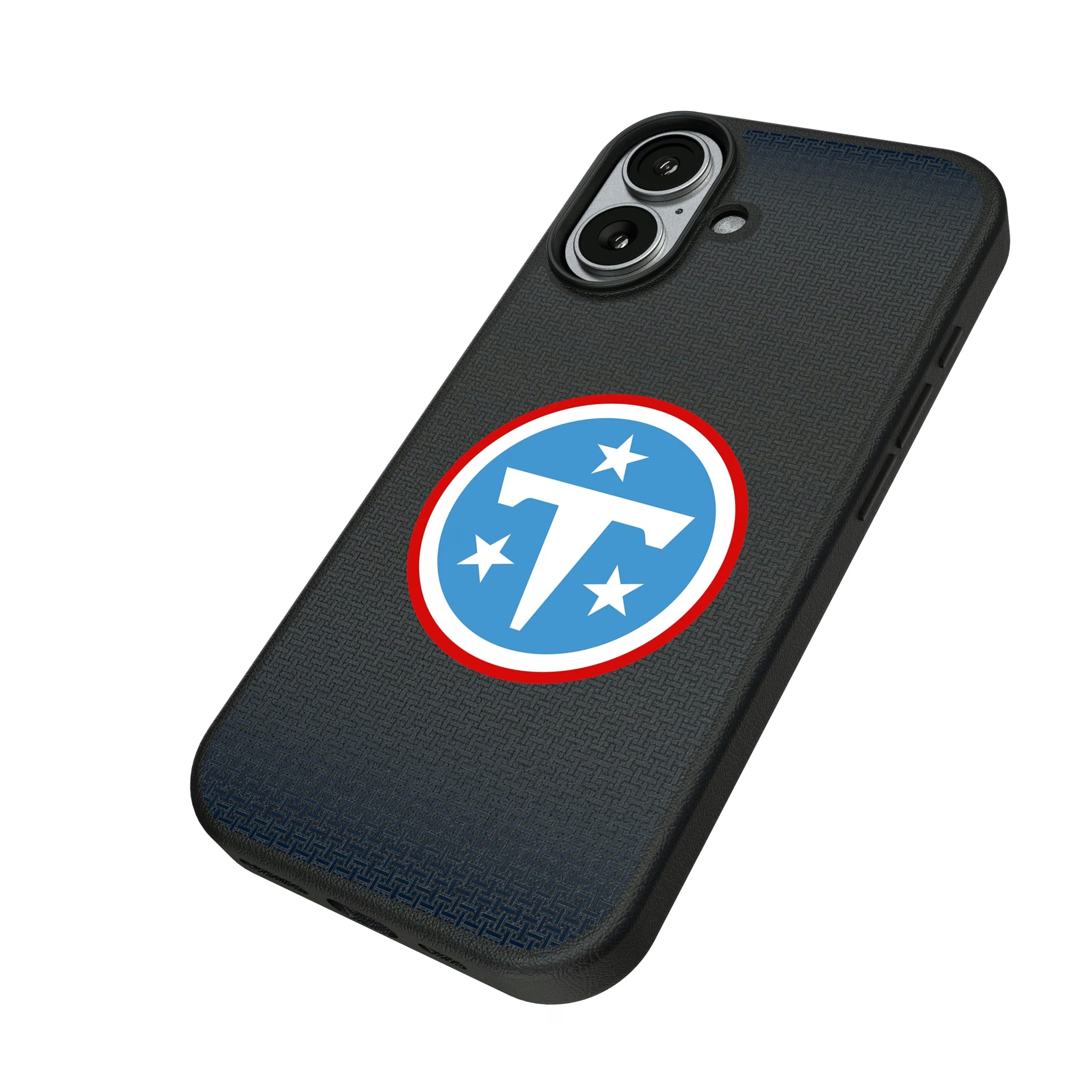 Tennessee Titans Linen iPhone MagSafe Compatible Phone Case for Apple iPhone - Isometric View#Device_iPhone 17