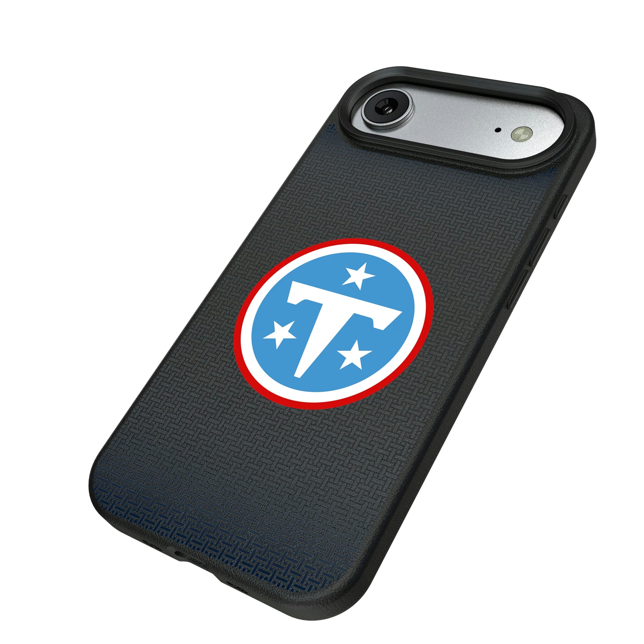 Tennessee Titans Linen iPhone MagSafe Compatible Phone Case for Apple iPhone - Isometric View#Device_iPhone Air