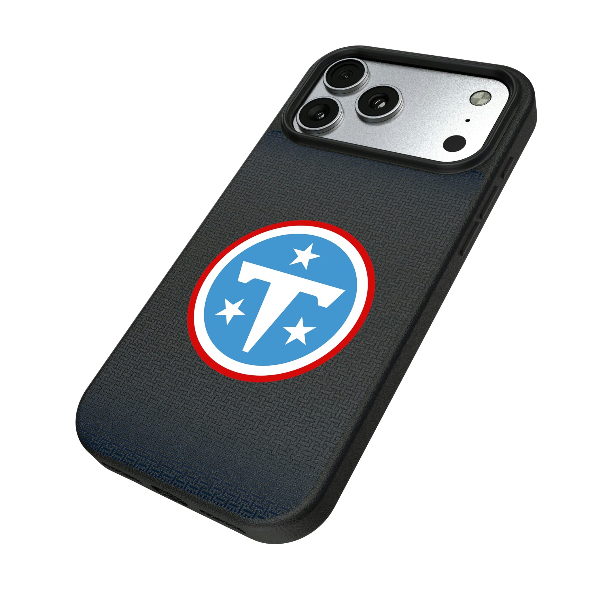 Tennessee Titans Linen iPhone MagSafe Compatible Phone Case for Apple iPhone - Isometric View#Device_iPhone 17 Pro Max