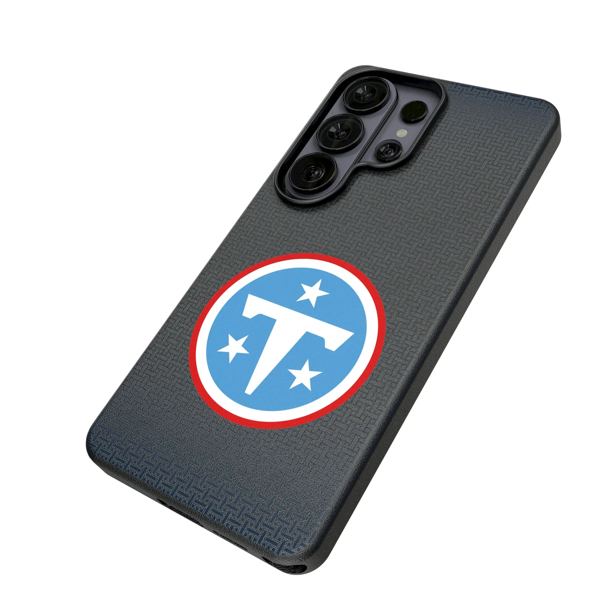 Tennessee Titans Linen Galaxy MagSafe Compatible Phone Case for Samsung Galaxy - Isometric View#Device_Galaxy S26 Ultra