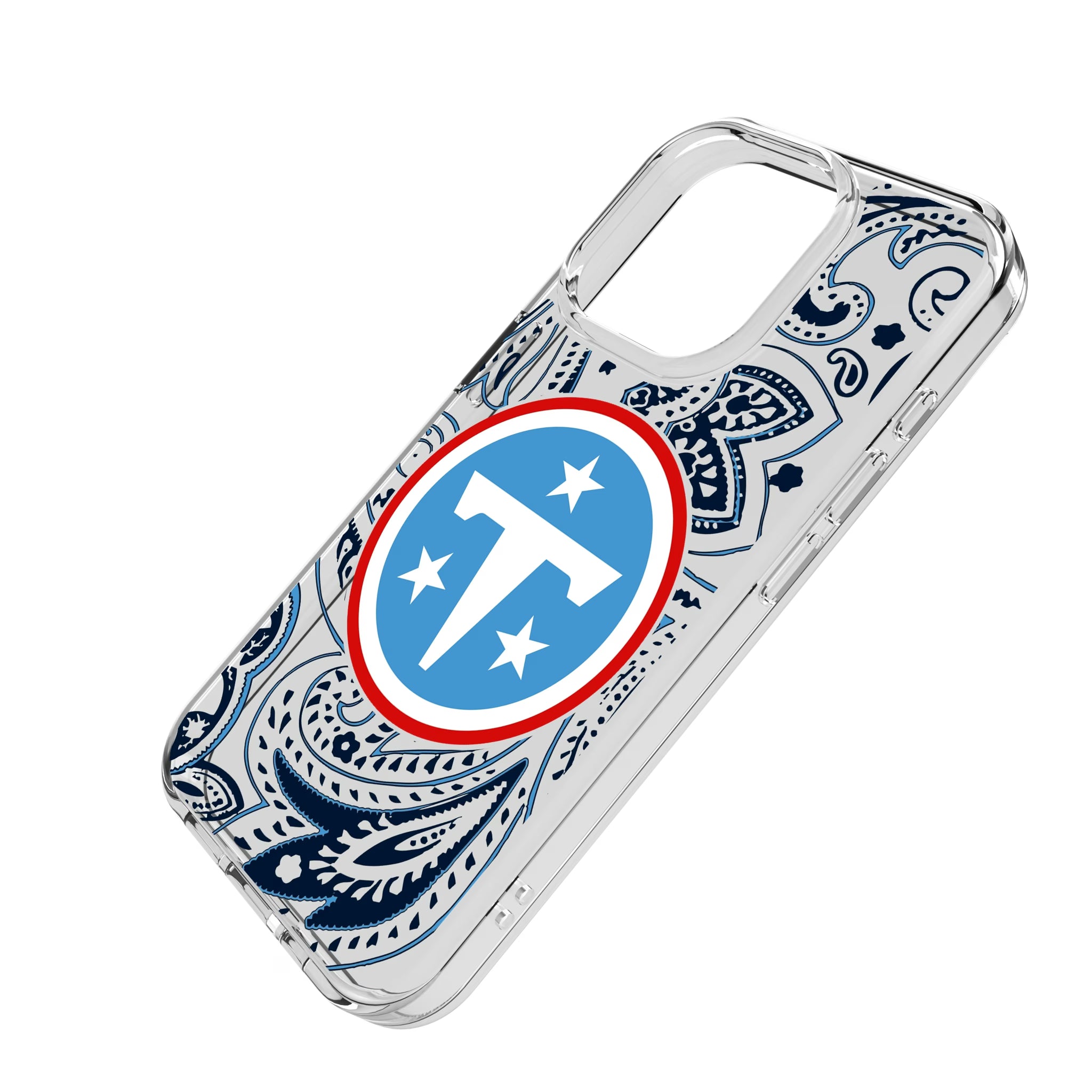 Tennessee Titans Paisley iPhone Clear Phone Case for Apple iPhone - Isometric View