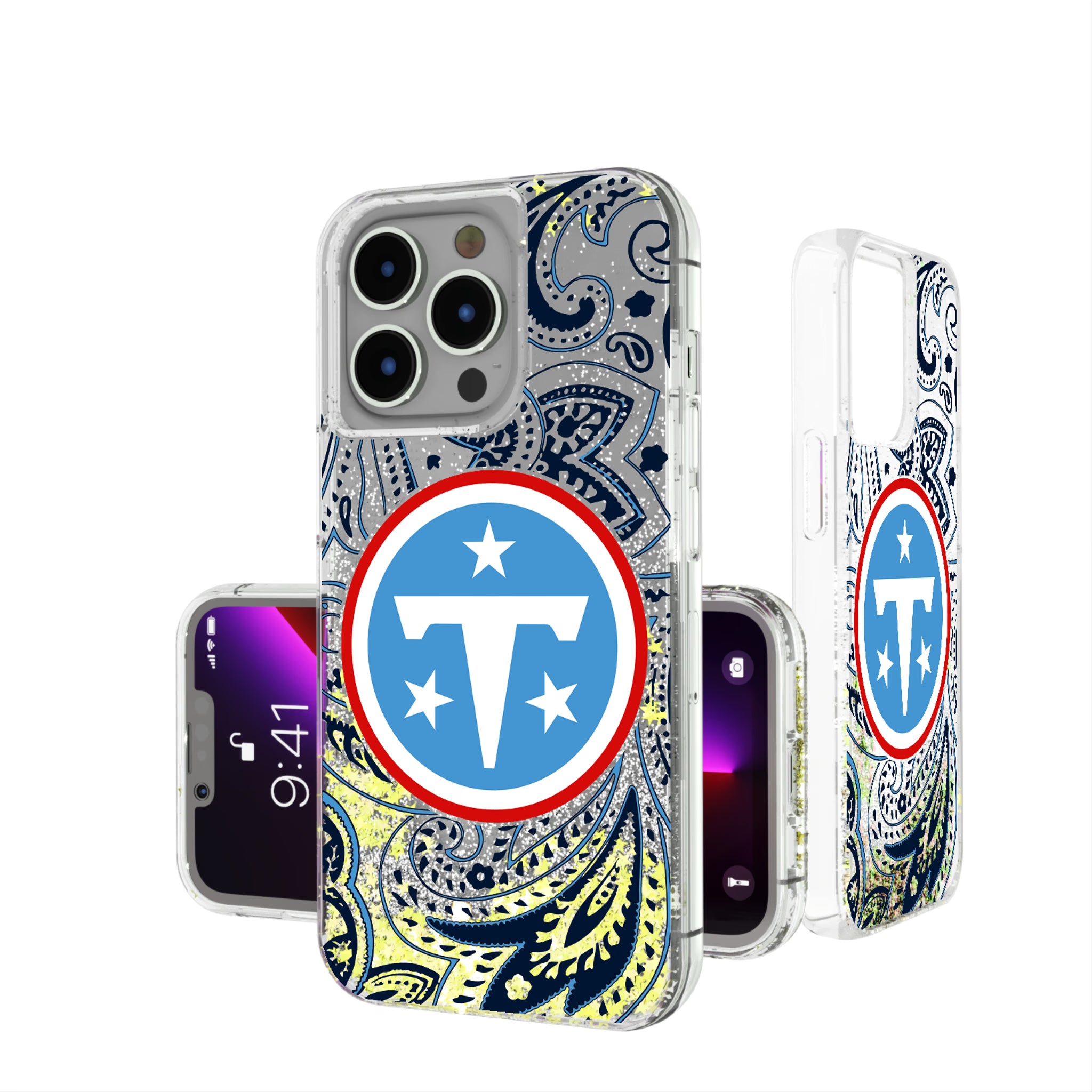 Tennessee Titans Paisley iPhone Glitter Phone Case for Apple iPhone