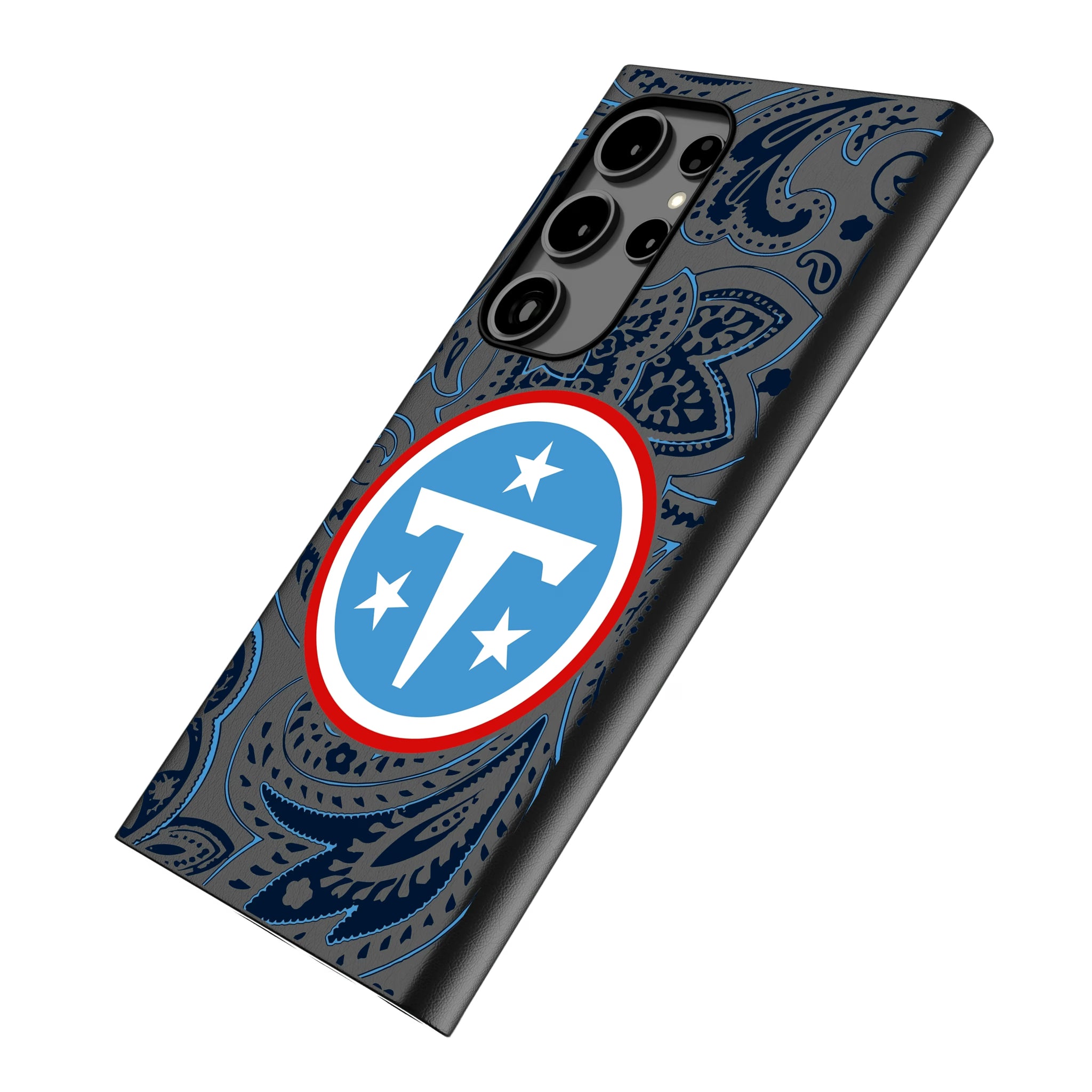 Tennessee Titans Paisley Galaxy MagSafe Compatible Phone Case for Samsung Galaxy - Isometric View