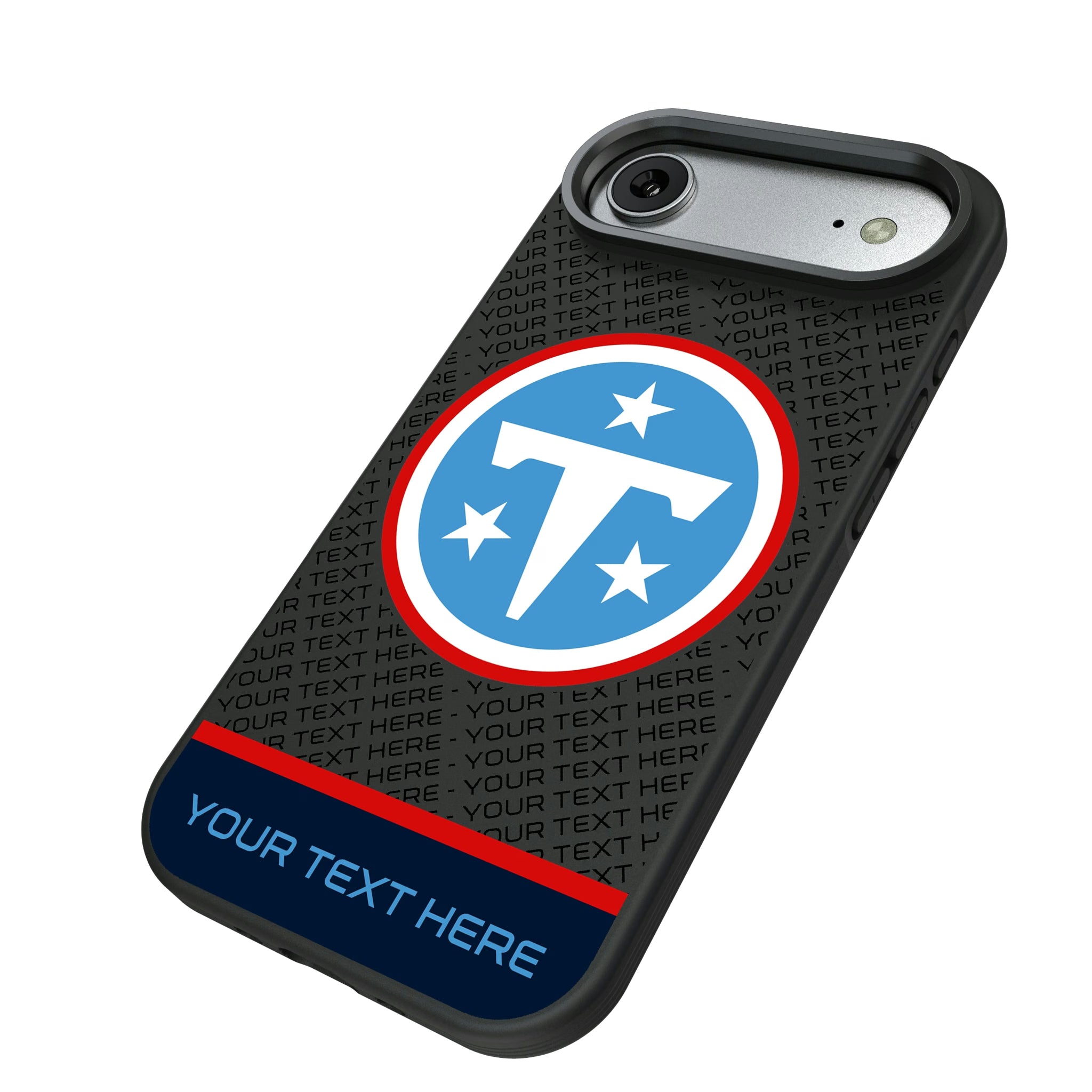 Tennessee Titans Personalized EndZone Plus iPhone Bump Phone Case for Apple iPhone - Isometric View#Device_iPhone Air