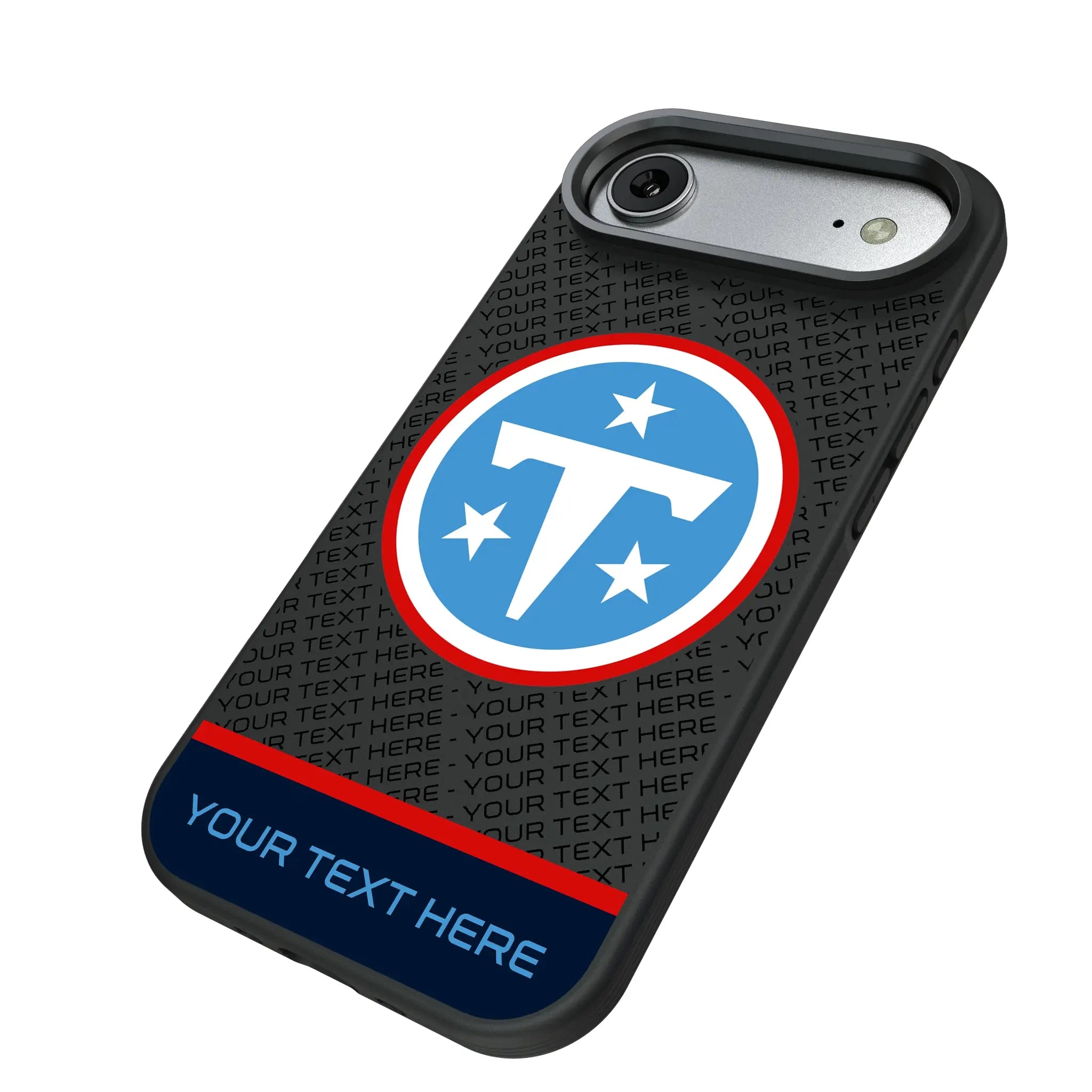 Tennessee Titans Personalized EndZone Plus iPhone Bump Phone Case for Apple iPhone - Isometric View#Device_iPhone Air