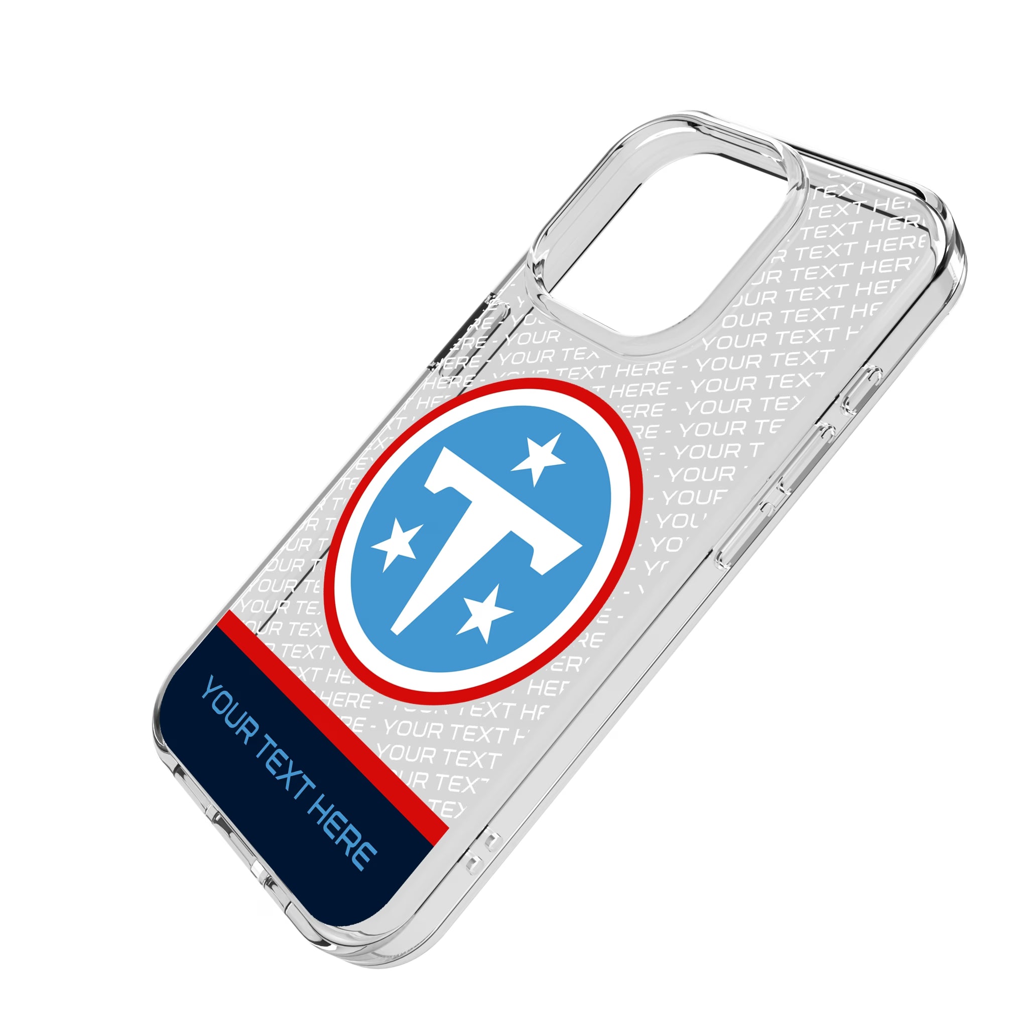 Tennessee Titans Personalized EndZone Plus iPhone Clear Phone Case for Apple iPhone - Isometric View