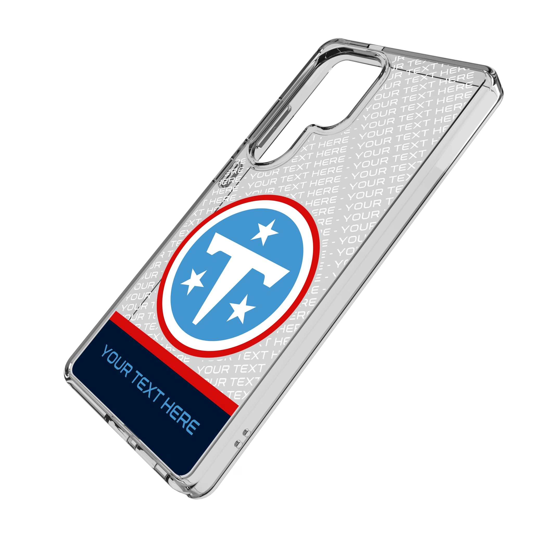 Tennessee Titans Personalized EndZone Plus Galaxy Clear Phone Case for Samsung Galaxy - Isometric View