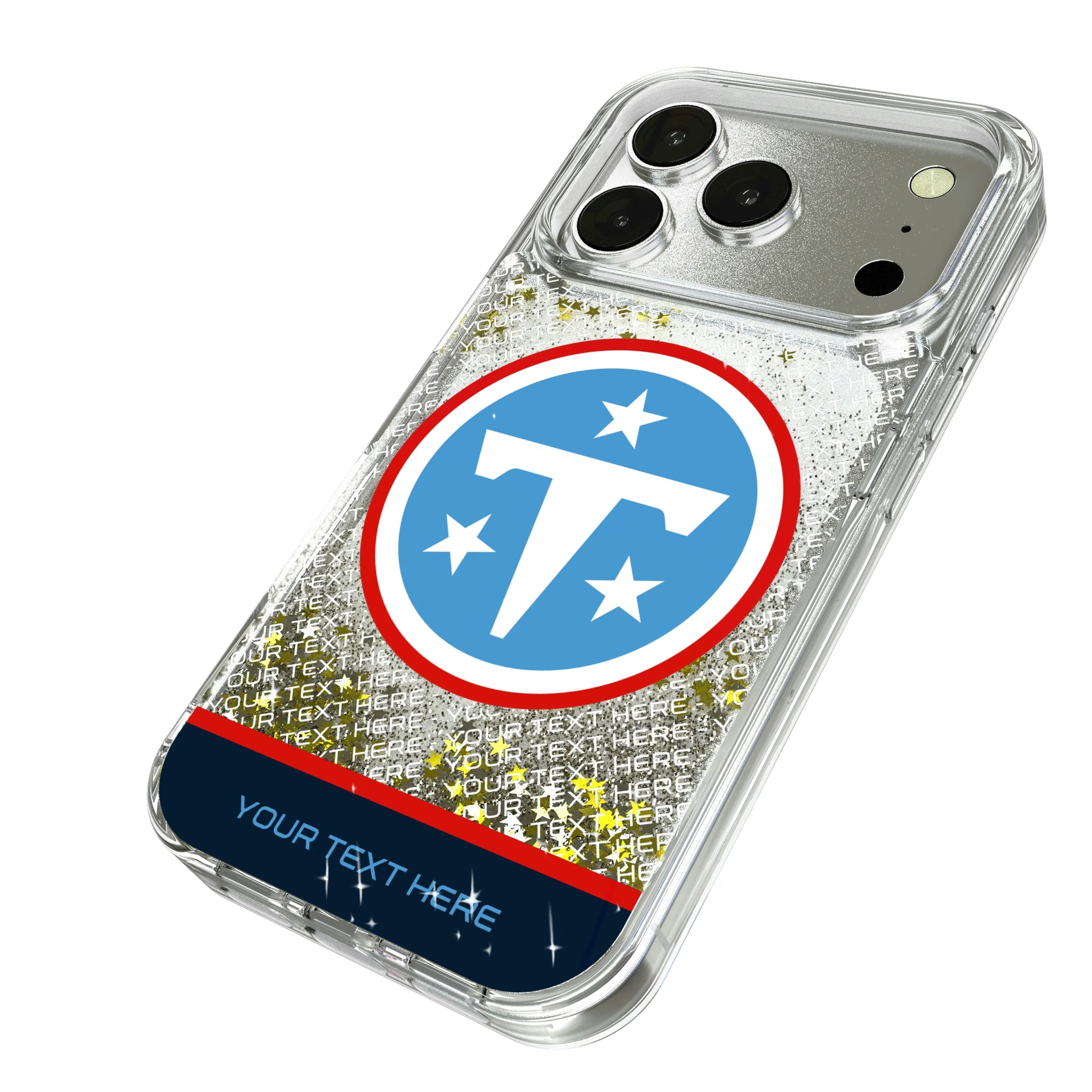 Tennessee Titans Personalized EndZone Plus iPhone Glitter Phone Case for Apple iPhone - Isometric View