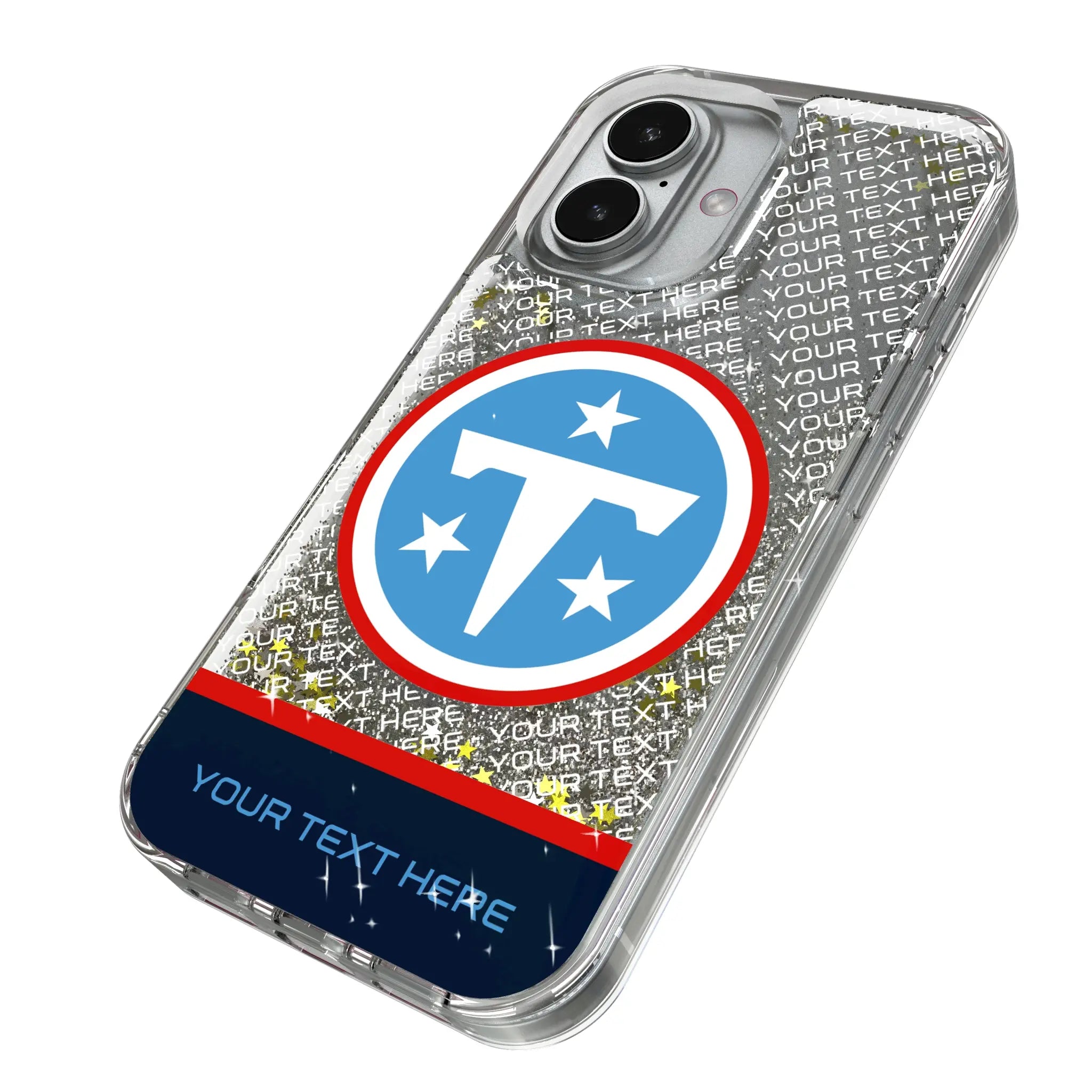 Tennessee Titans Personalized EndZone Plus iPhone Glitter Phone Case for Apple iPhone - Isometric View