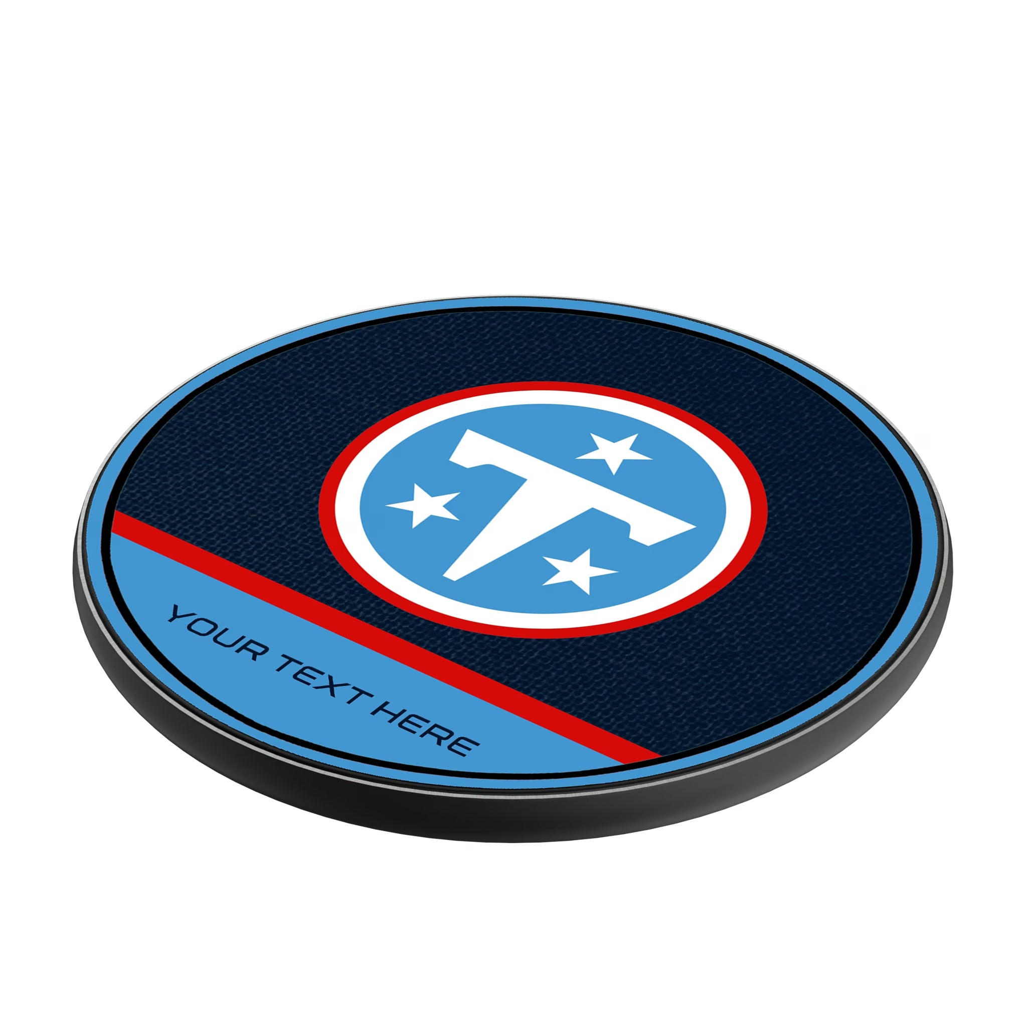 Tennessee Titans Personalized Endzone Solid 15-Watt Wireless Charger - Isometric View