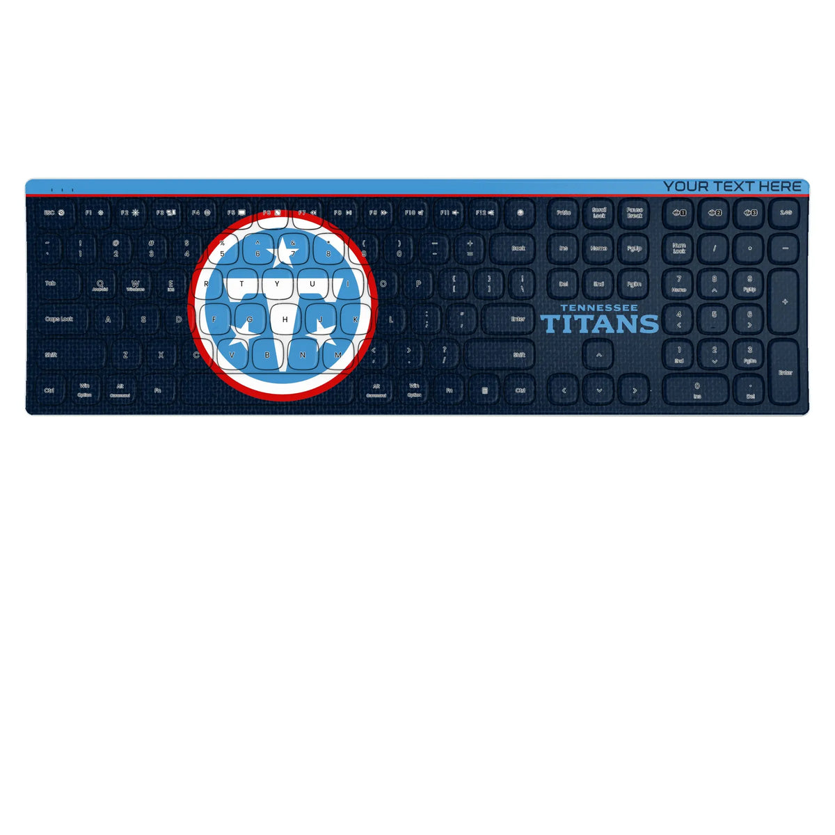 Tennessee Titans Personalized Endzone Solid KKB605 Curved Wireless Keyboard