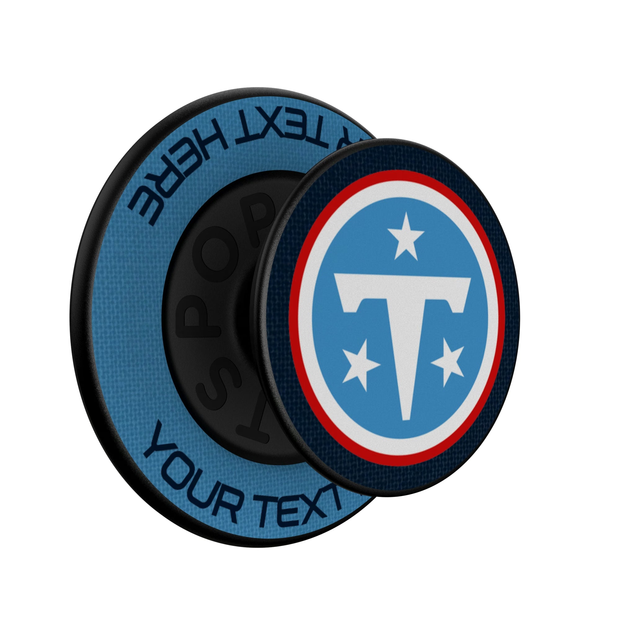 Tennessee Titans Personalized Endzone Solid Popsockets Round Magnetic - Isometric View