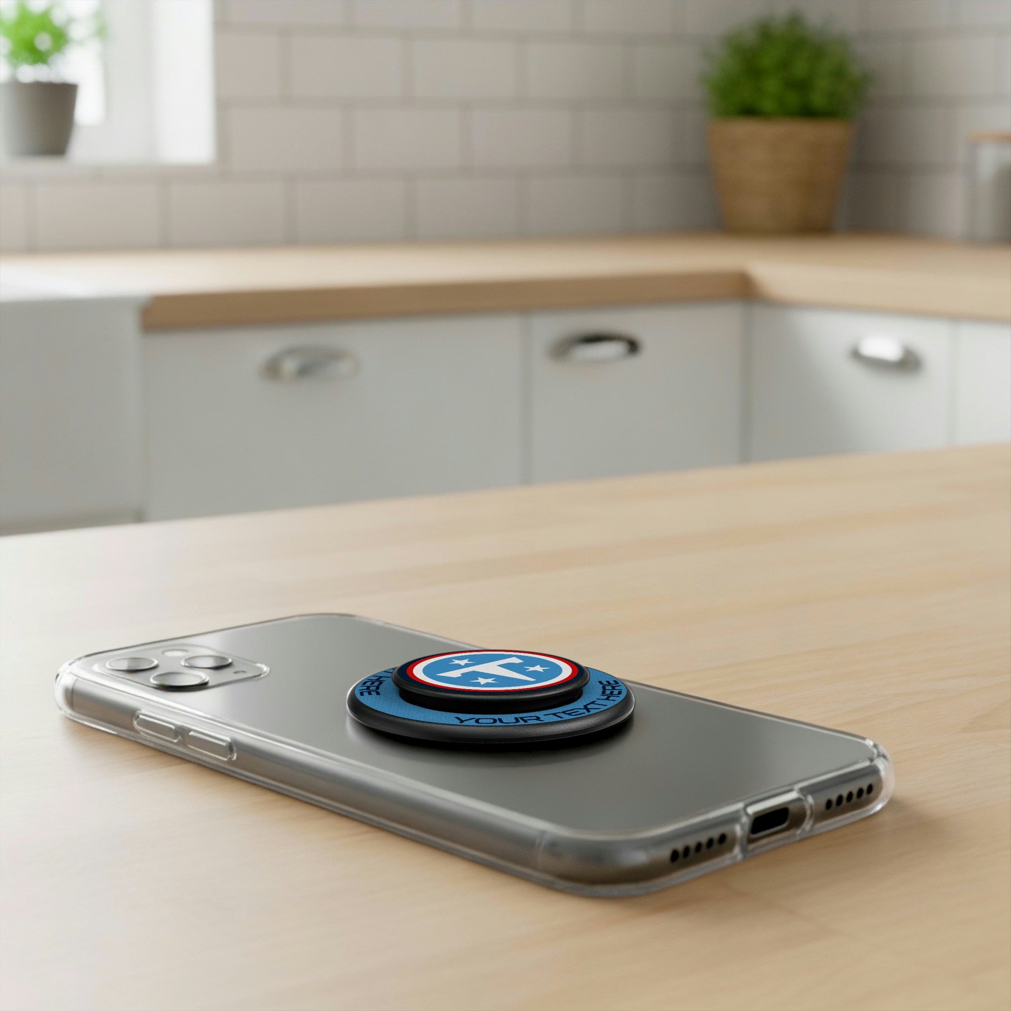 Tennessee Titans Personalized Endzone Solid Popsockets Round Magnetic - Lifestyle