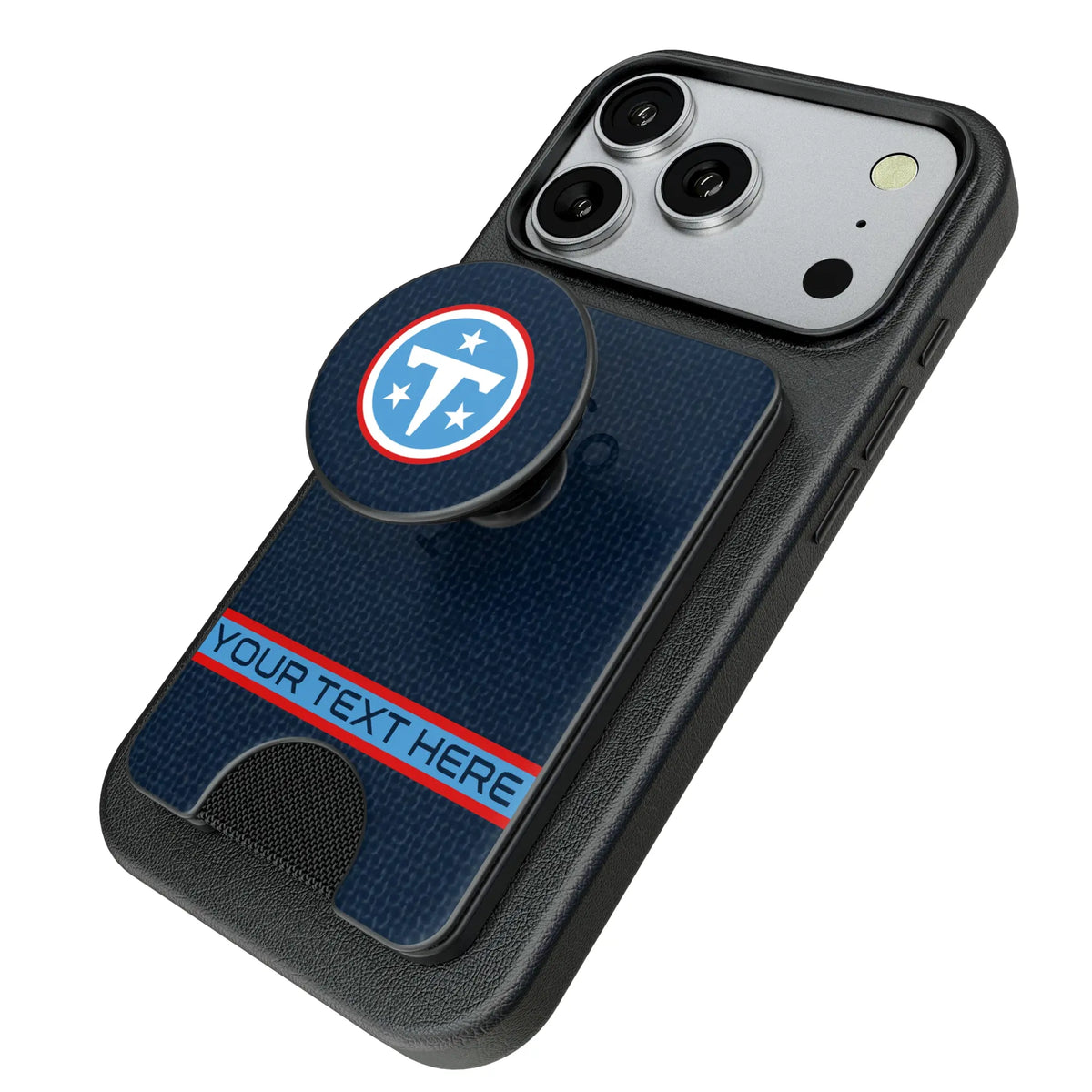 Tennessee Titans Personalized Endzone Solid Popsockets Wallet Magnetic - Isometric View