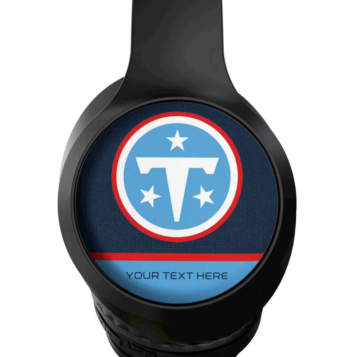 Tennessee Titans Personalized Endzone Solid Wireless Over-Ear Headphones With Case - Detail
