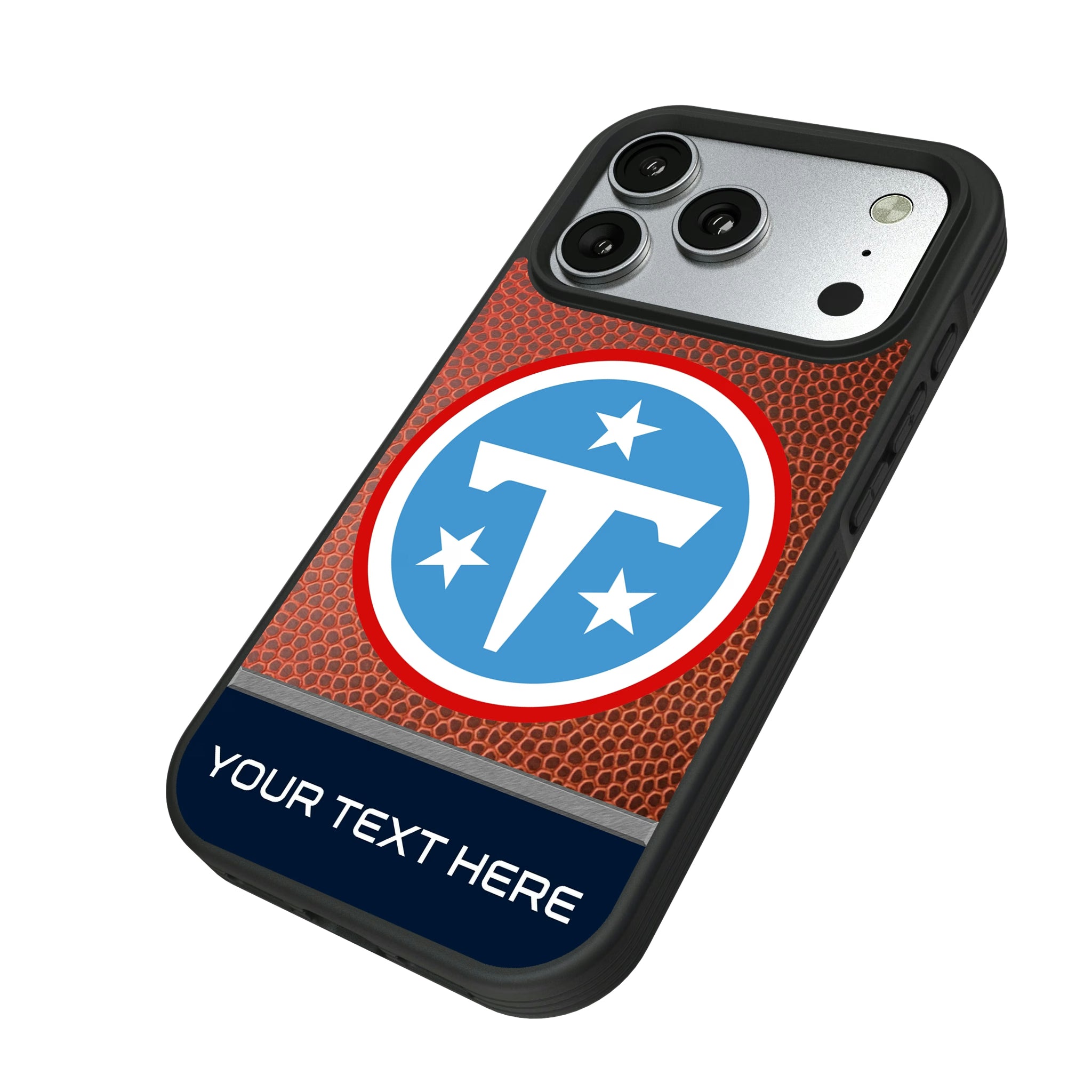 Tennessee Titans Personalized Football iPhone Bump Phone Case for Apple iPhone - Isometric View#Device_iPhone 17 Pro