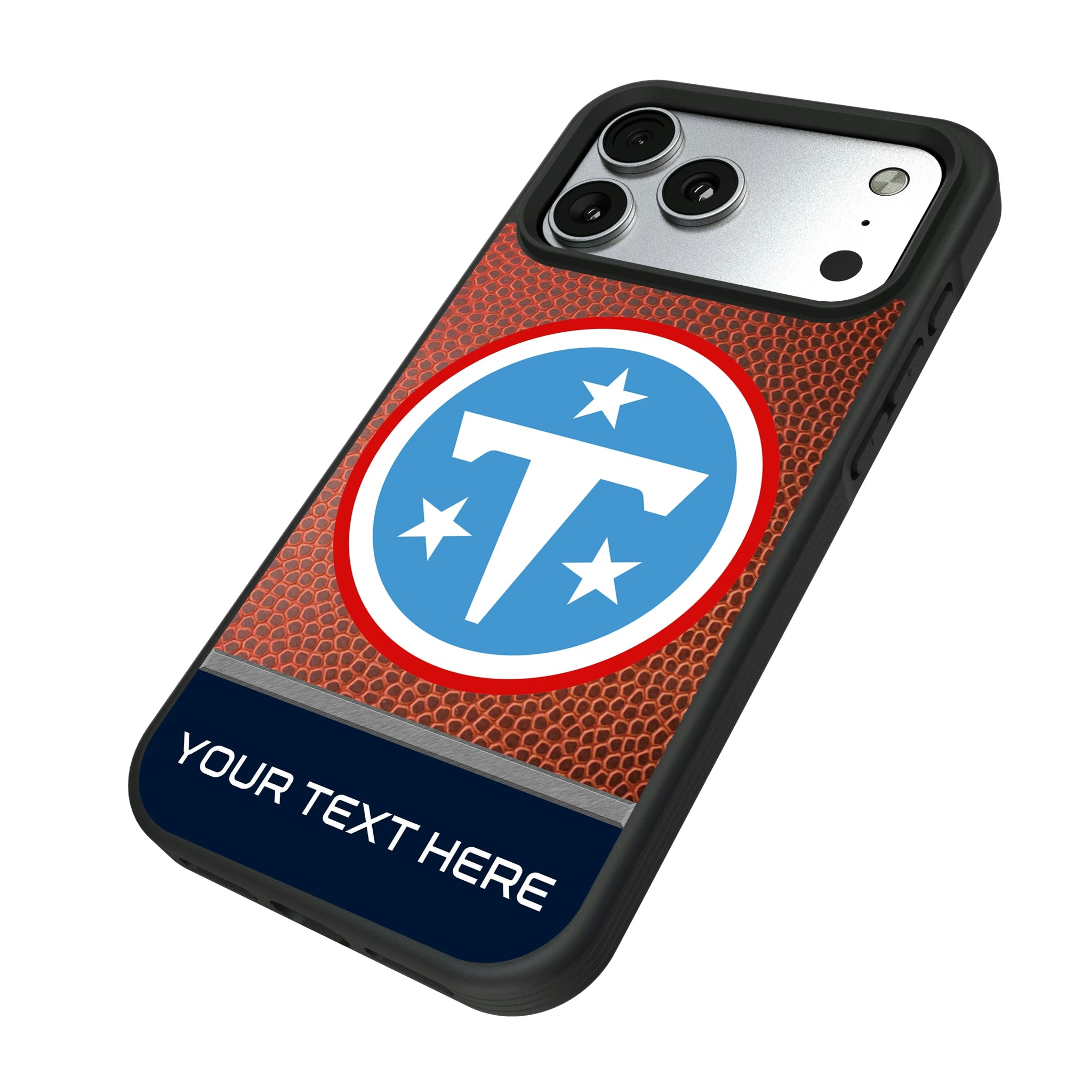 Tennessee Titans Personalized Football iPhone Bump Phone Case for Apple iPhone - Isometric View#Device_iPhone 17 Pro Max