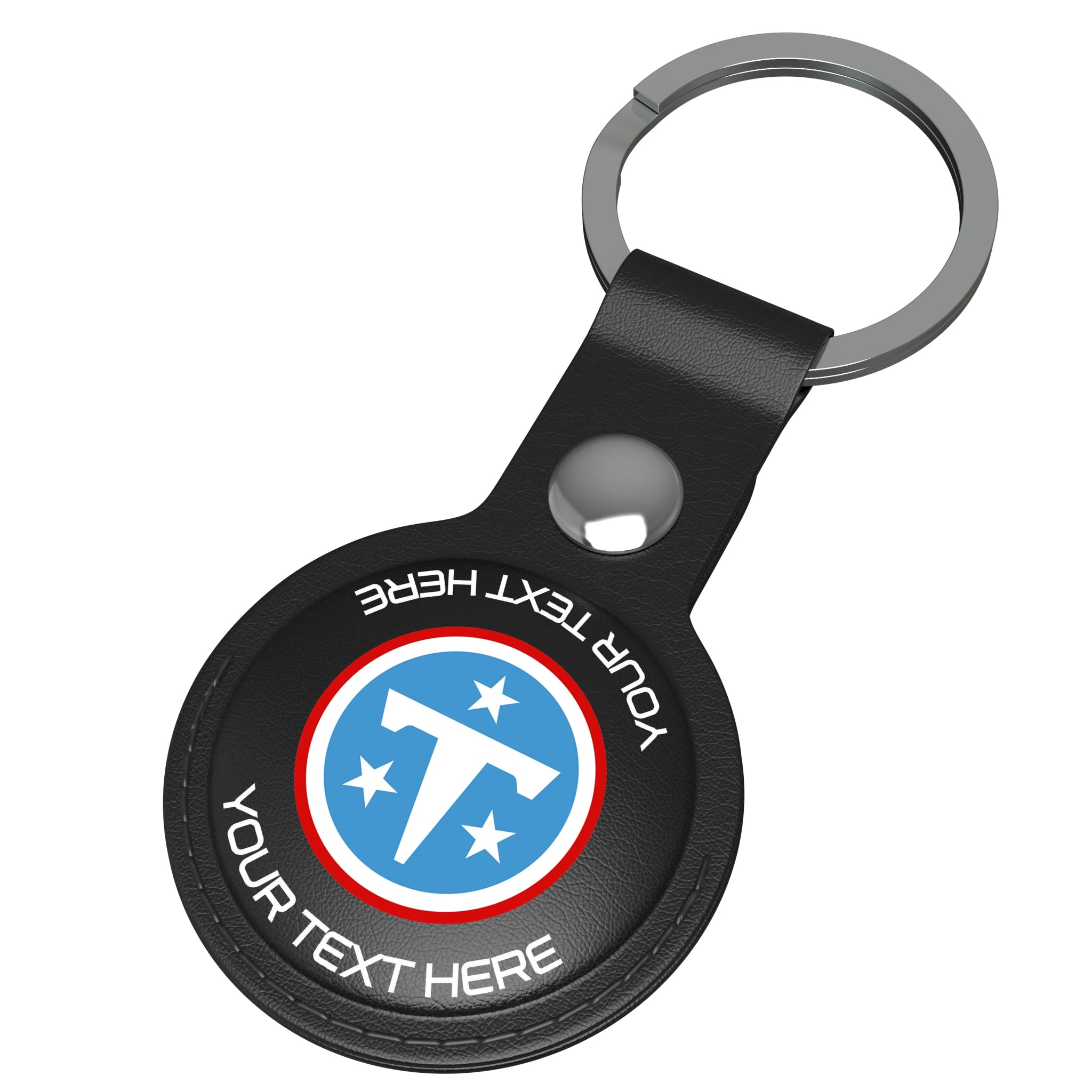 Tennessee Titans Personalized Insignia AirTag Black Airtag Holder - Isometric View