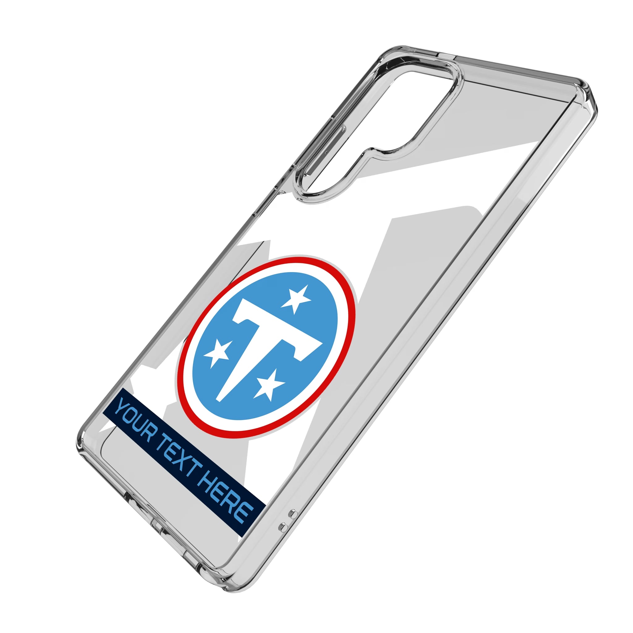 Tennessee Titans Personalized Tilt Galaxy Clear Phone Case for Samsung Galaxy - Isometric View