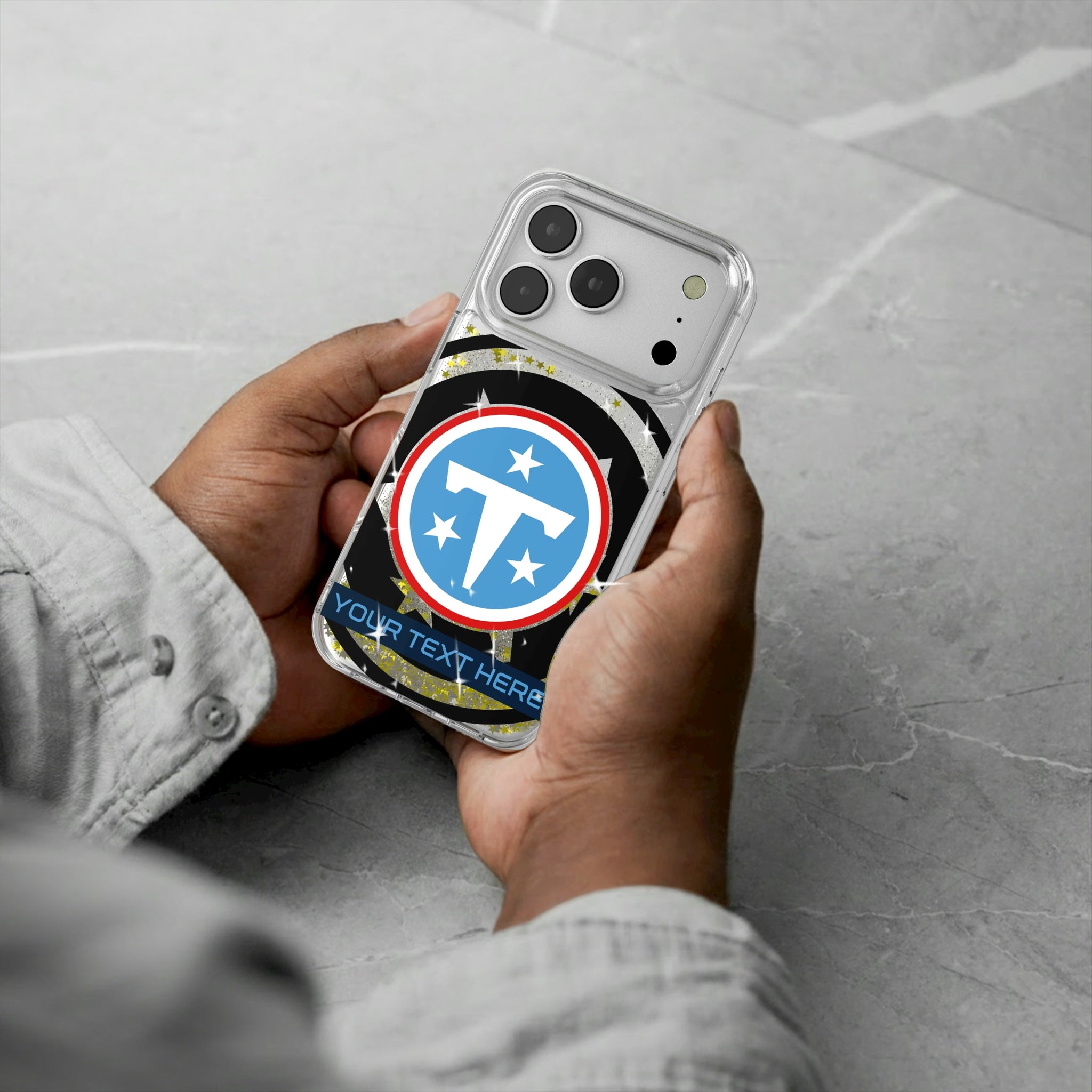 Tennessee Titans Personalized Tilt iPhone Glitter Phone Case for Apple iPhone - Lifestyle