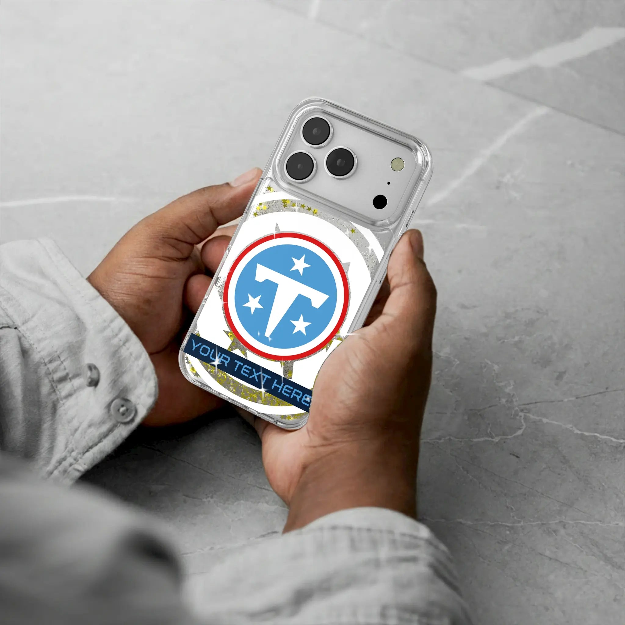 Tennessee Titans Personalized Tilt iPhone Glitter Phone Case for Apple iPhone - Lifestyle#Device_iPhone 17 Pro