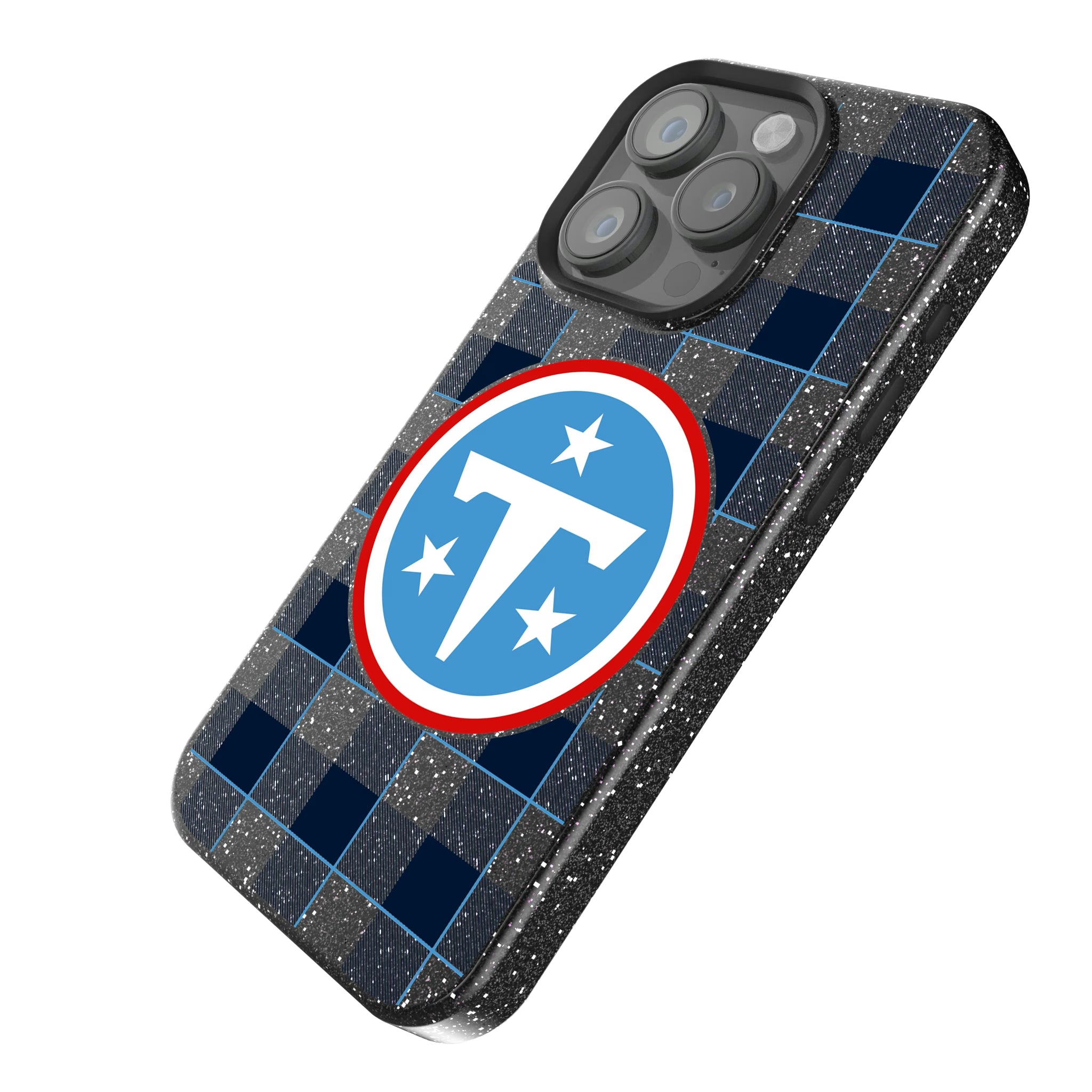 Tennessee Titans Plaid iPhone Bling Phone Case for Apple iPhone - Isometric View