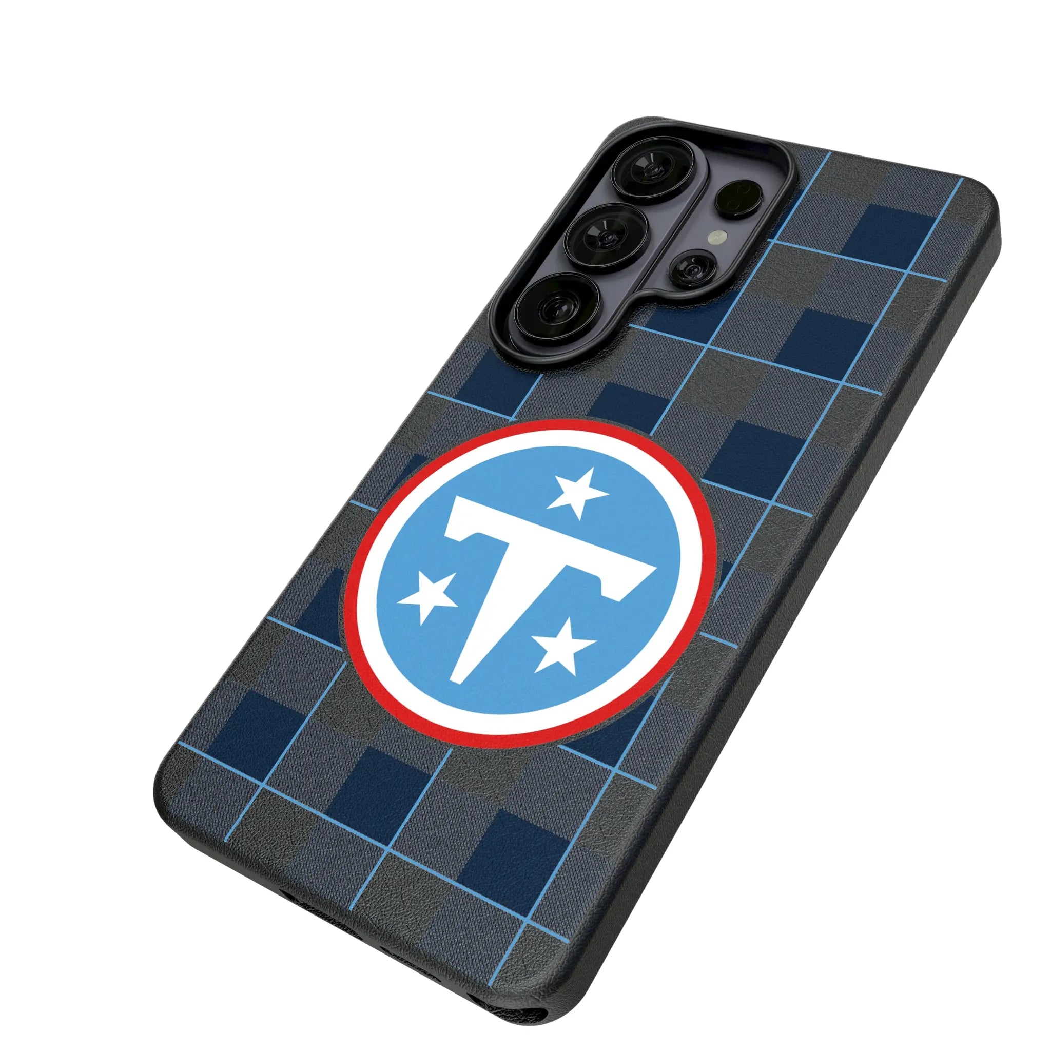 Tennessee Titans Plaid Galaxy MagSafe Compatible Phone Case for Samsung Galaxy - Isometric View#Device_Galaxy S26 Ultra