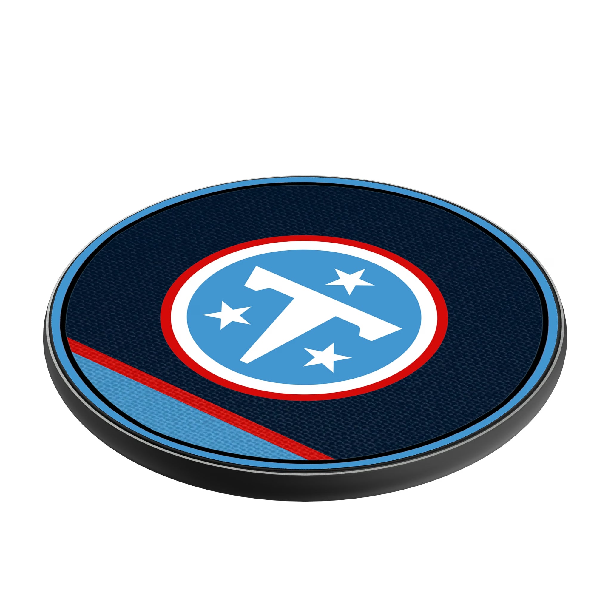 Tennessee Titans Stripe 15-Watt Wireless Charger - Isometric View