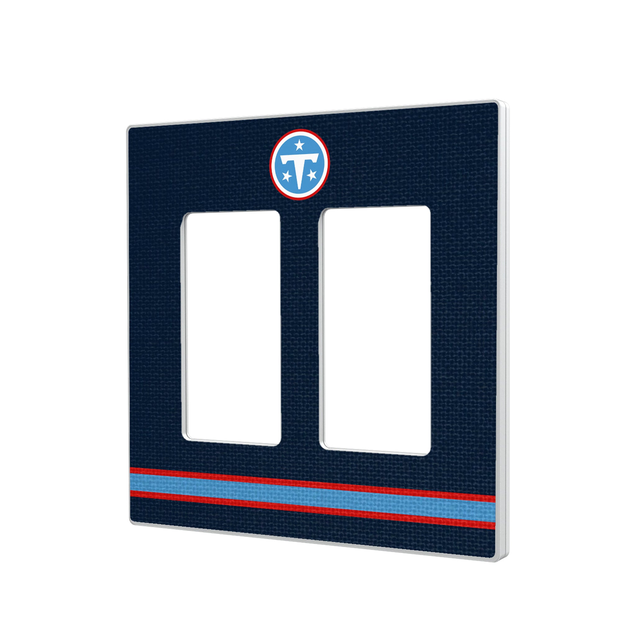 Tennessee Titans Stripe Hidden-Screw Light Switch Plate#Style_Double Rocker