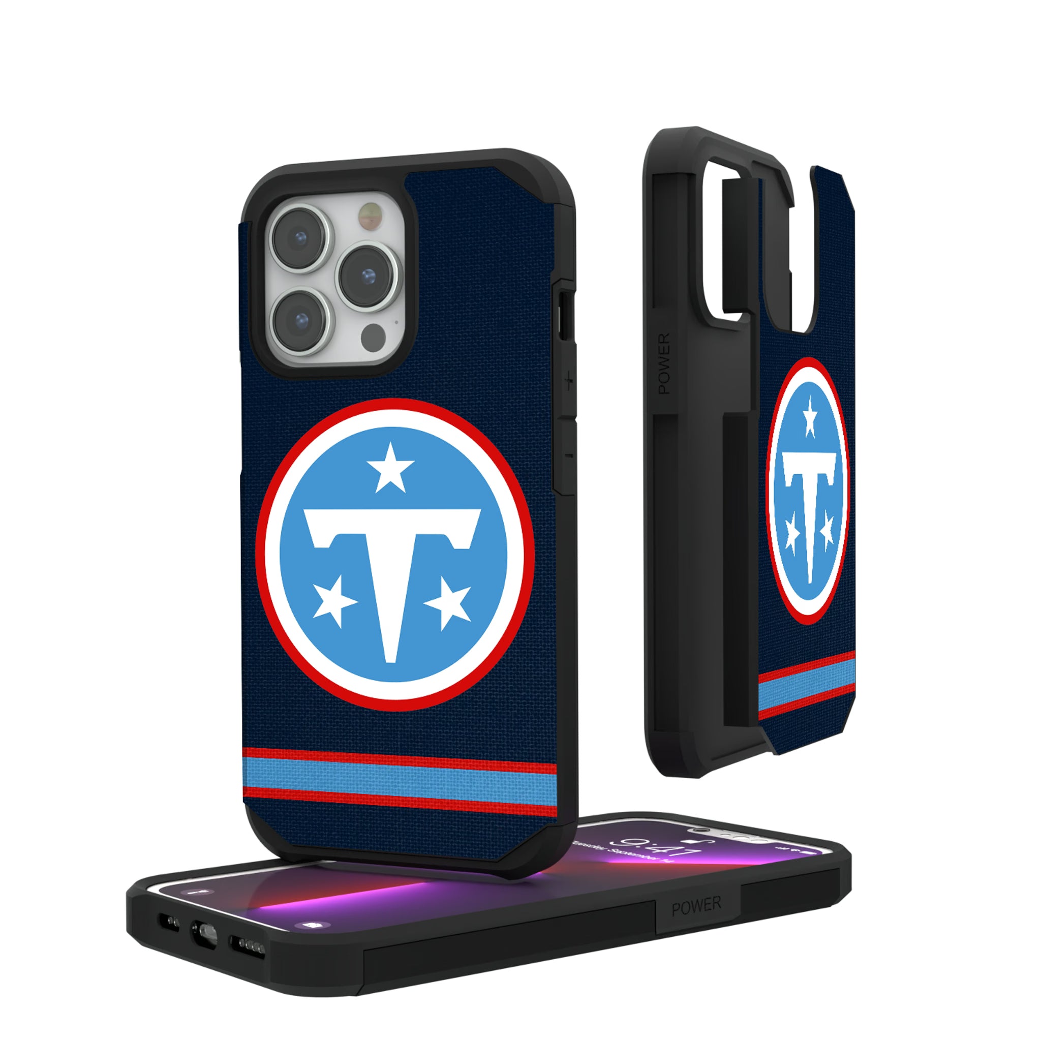 Tennessee Titans Stripe iPhone Rugged Phone Case for Apple iPhone