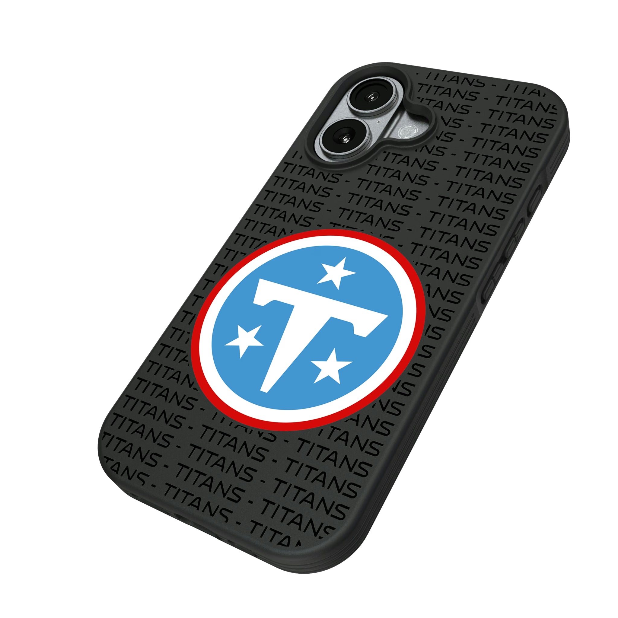 Tennessee Titans Text Backdrop iPhone Bump Phone Case for Apple iPhone - Isometric View#Device_iPhone 17
