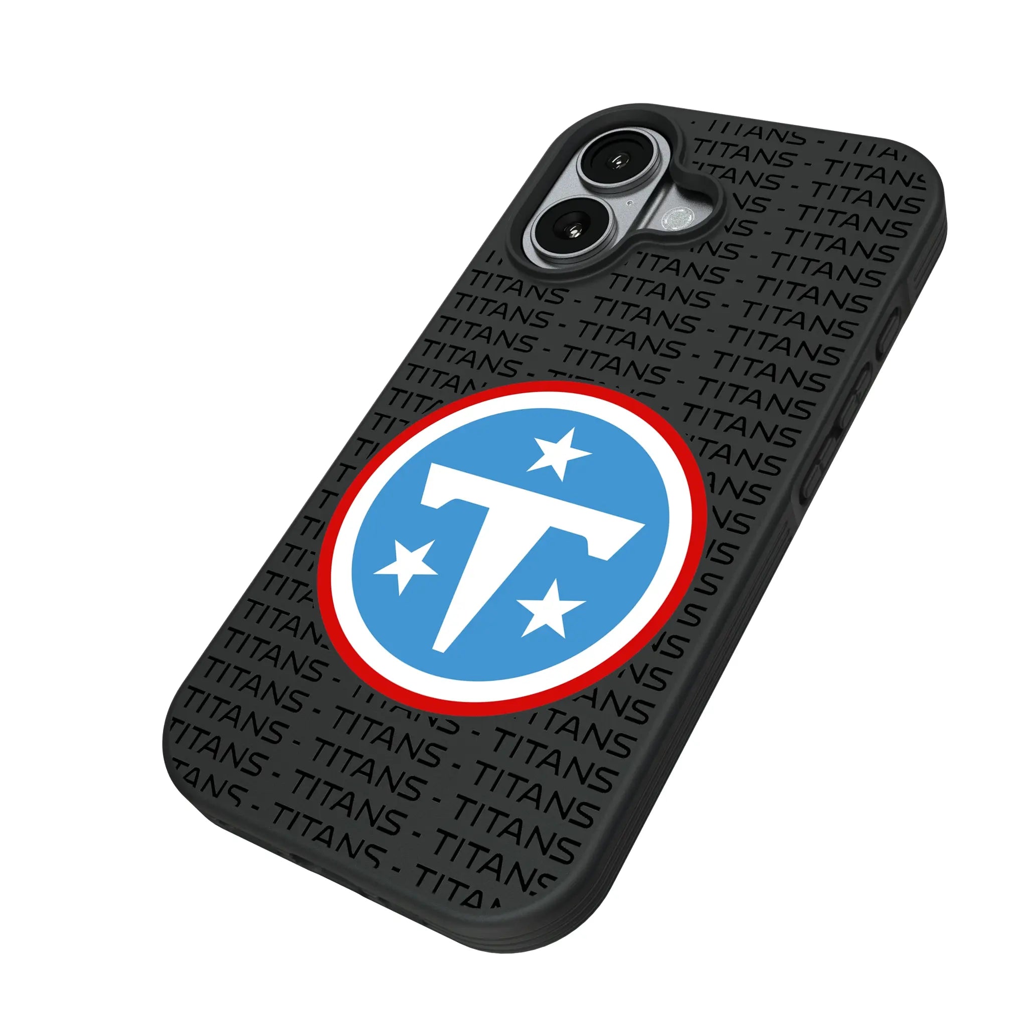 Tennessee Titans Text Backdrop iPhone Bump Phone Case for Apple iPhone - Isometric View#Device_iPhone 17