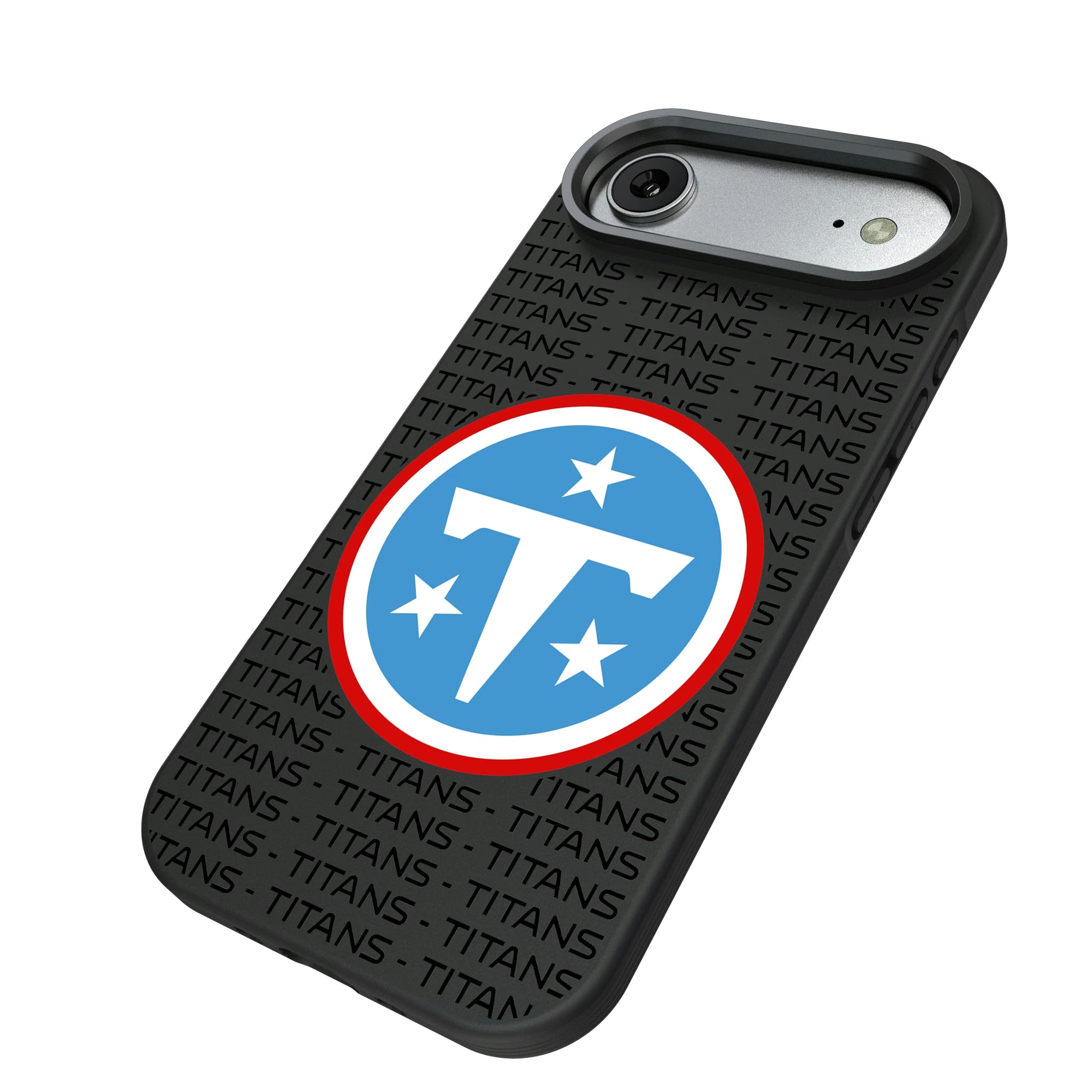 Tennessee Titans Text Backdrop iPhone Bump Phone Case for Apple iPhone - Isometric View#Device_iPhone Air