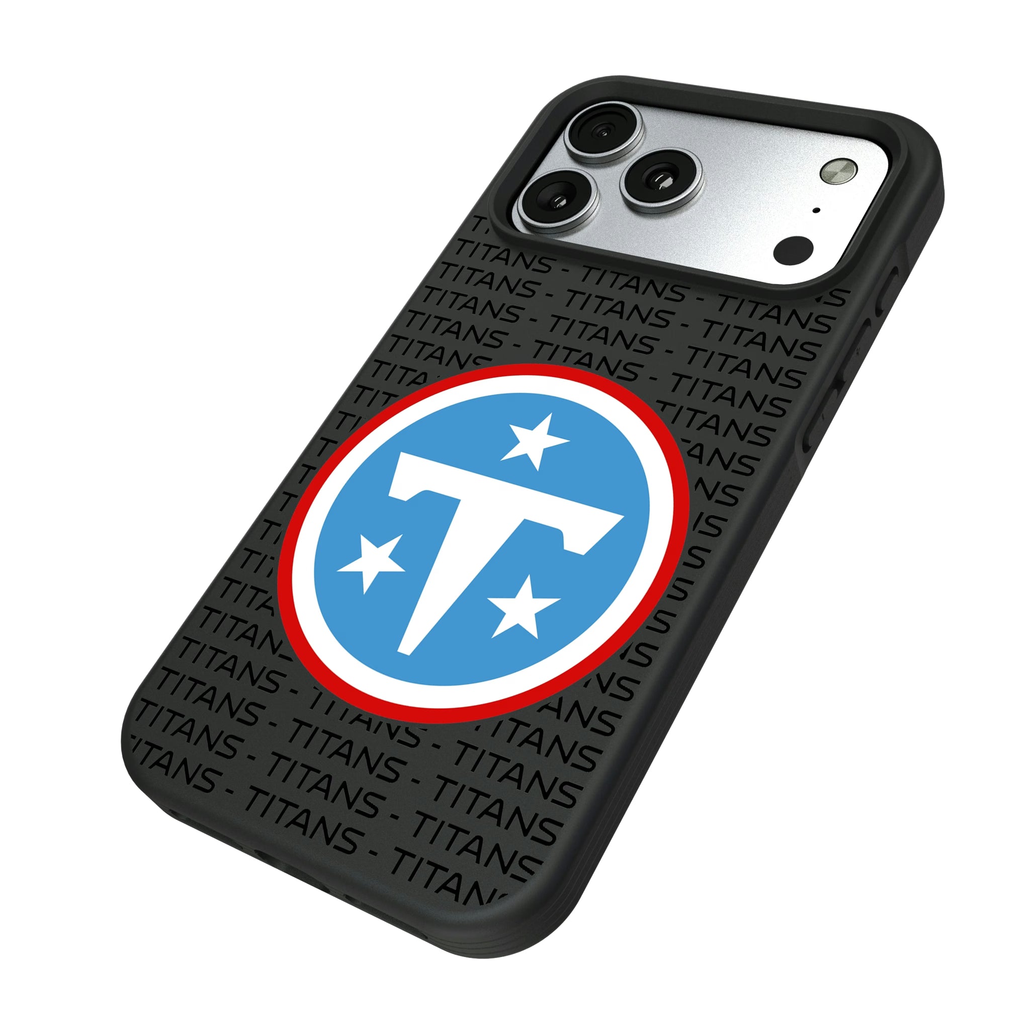 Tennessee Titans Text Backdrop iPhone Bump Phone Case for Apple iPhone - Isometric View#Device_iPhone 17 Pro Max