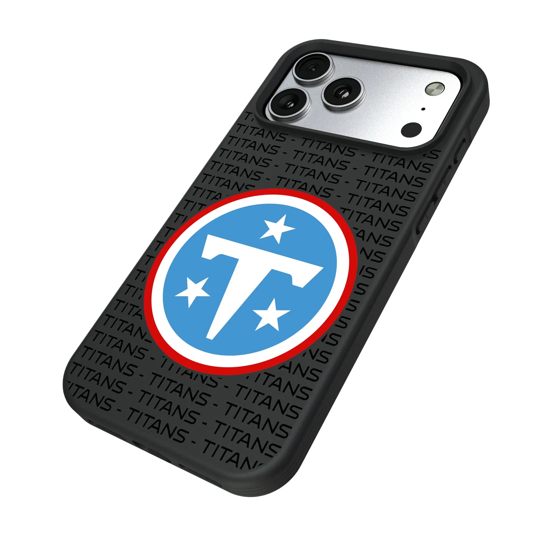 Tennessee Titans Text Backdrop iPhone Bump Phone Case for Apple iPhone - Isometric View#Device_iPhone 17 Pro Max