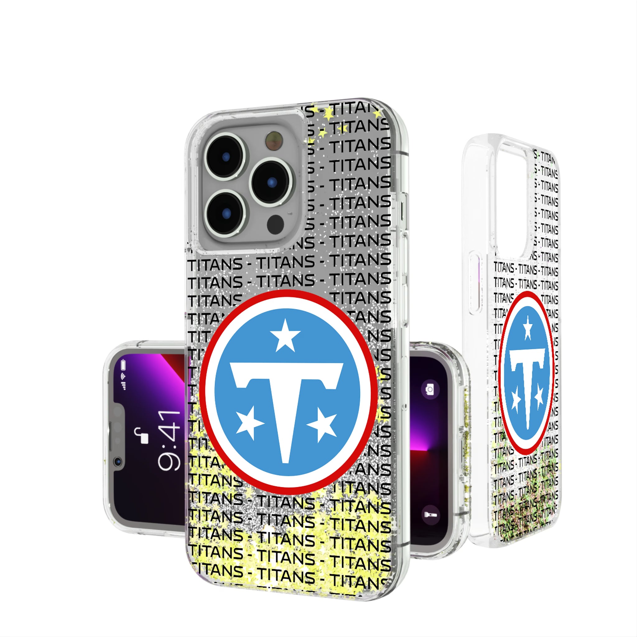 Tennessee Titans Text Backdrop iPhone Glitter Phone Case for Apple iPhone